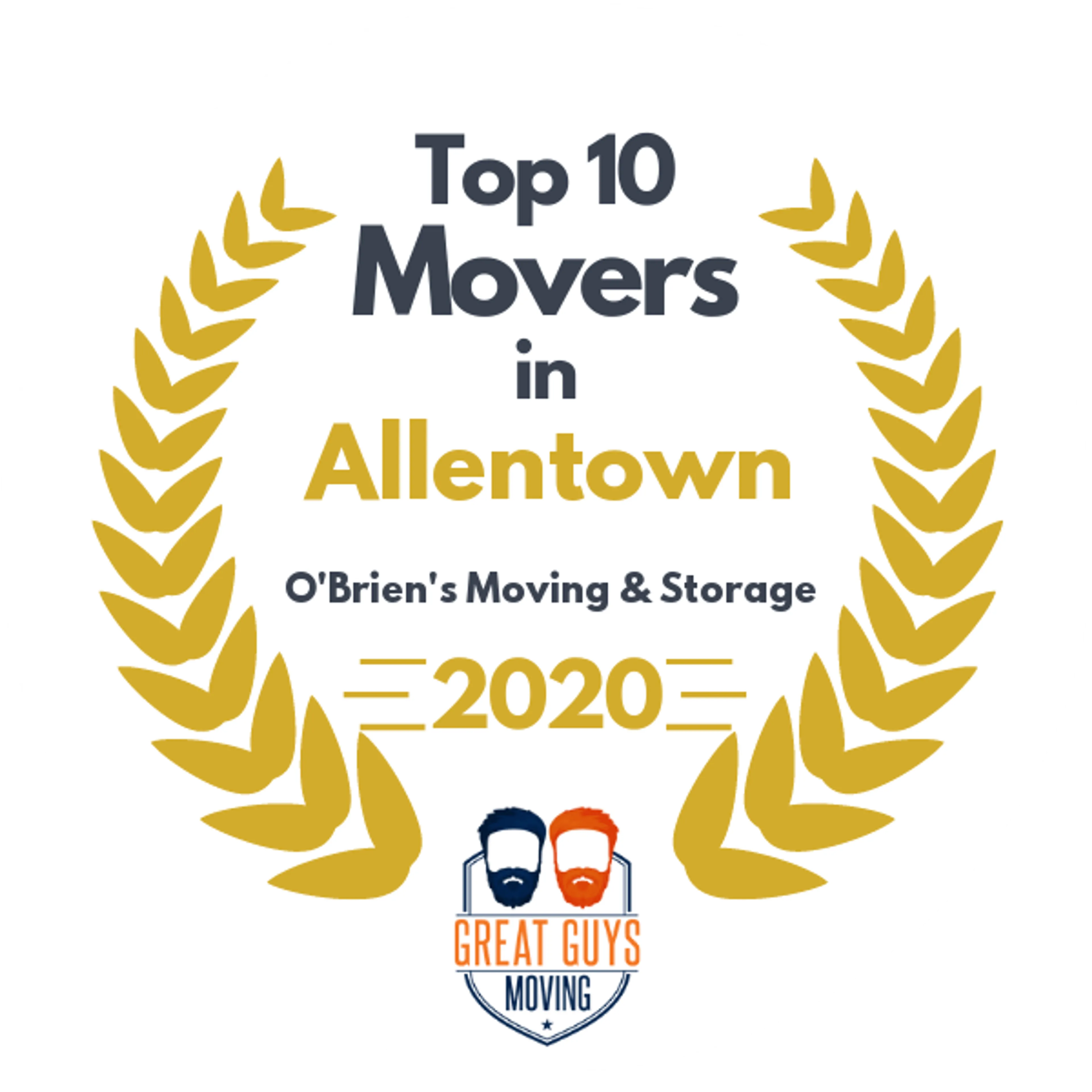 Top 10 Movers in Allentown, PA 2020 award