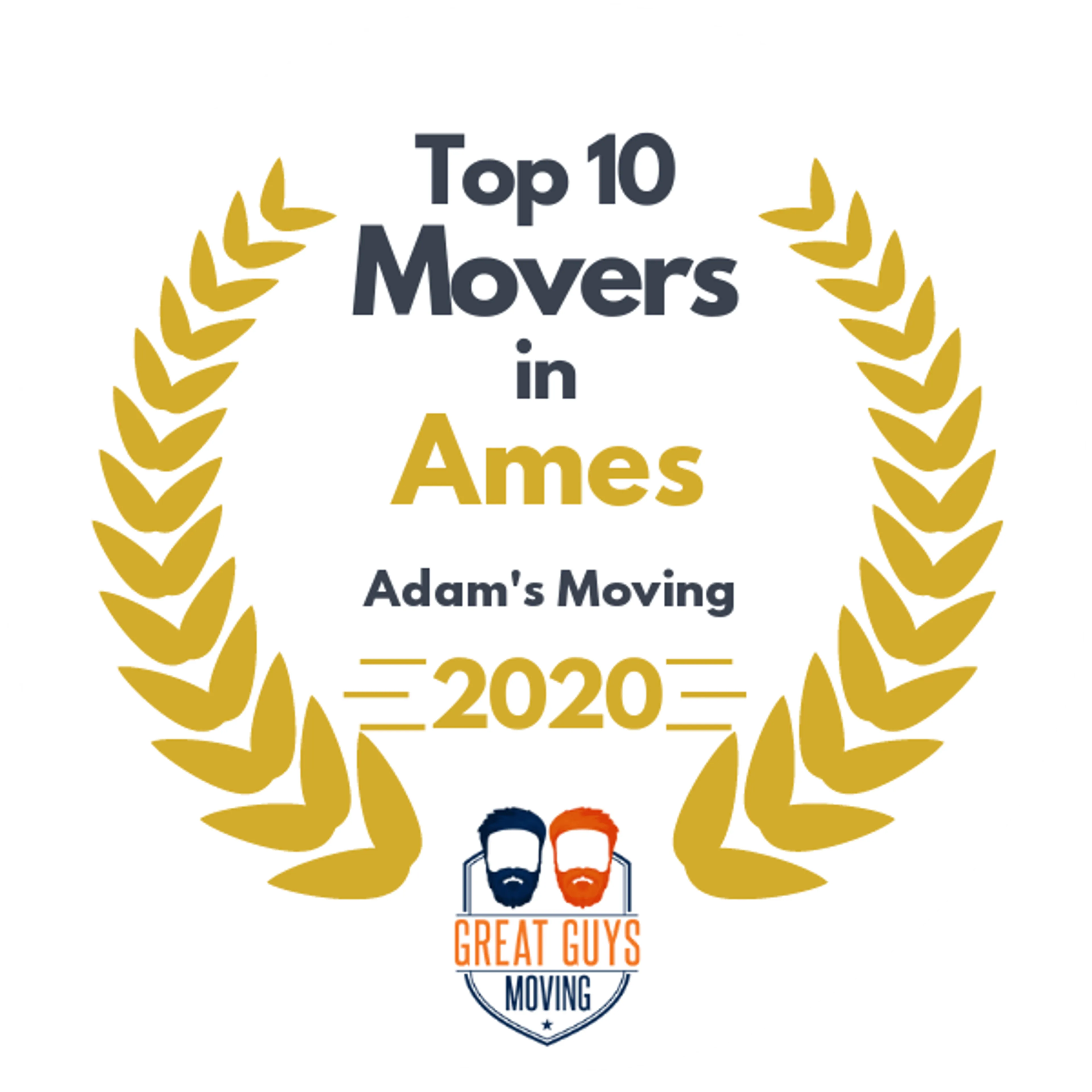 Top 10 Movers in West Des Moines, IA 2020 award