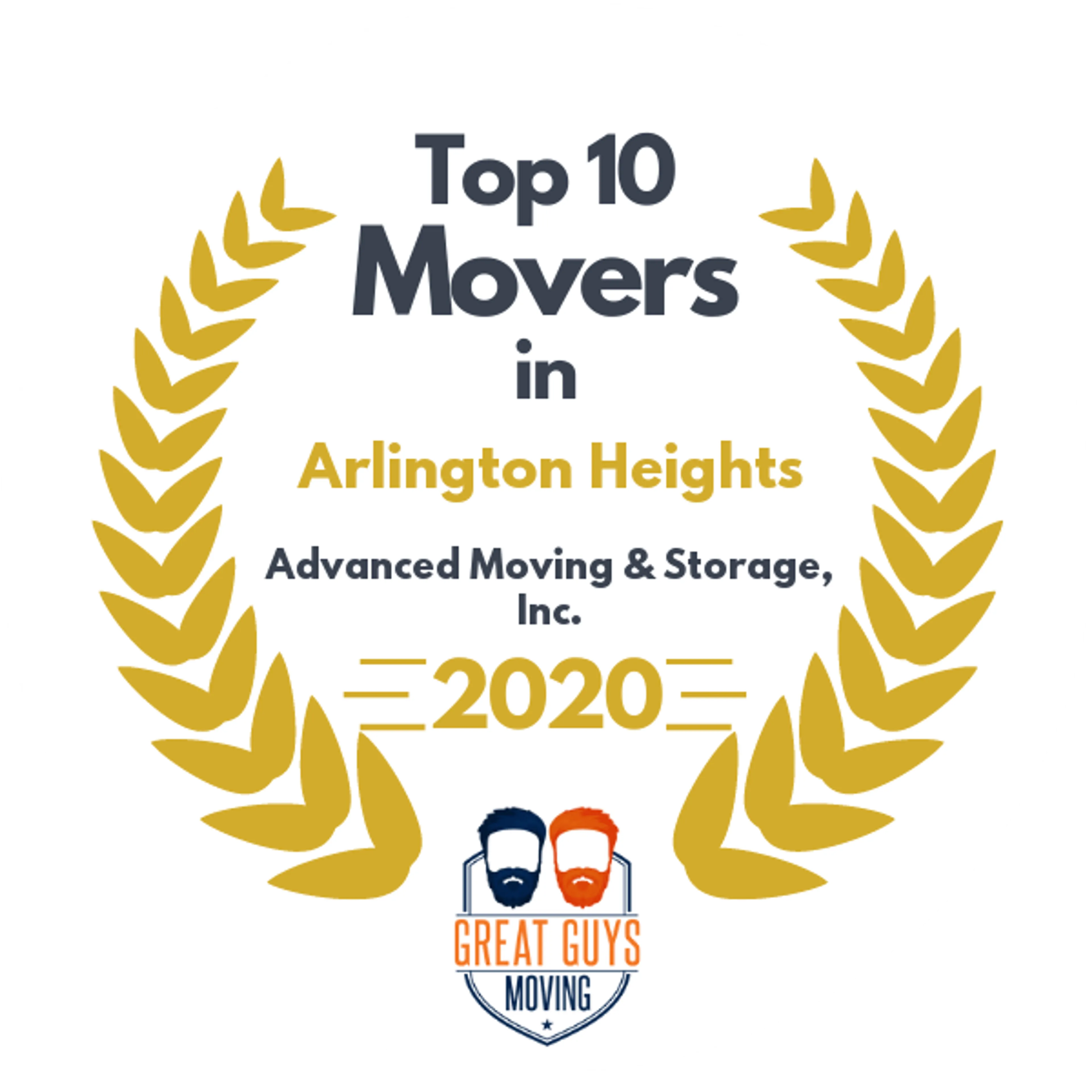 Top 10 Movers in Aurora, IL 2020 award