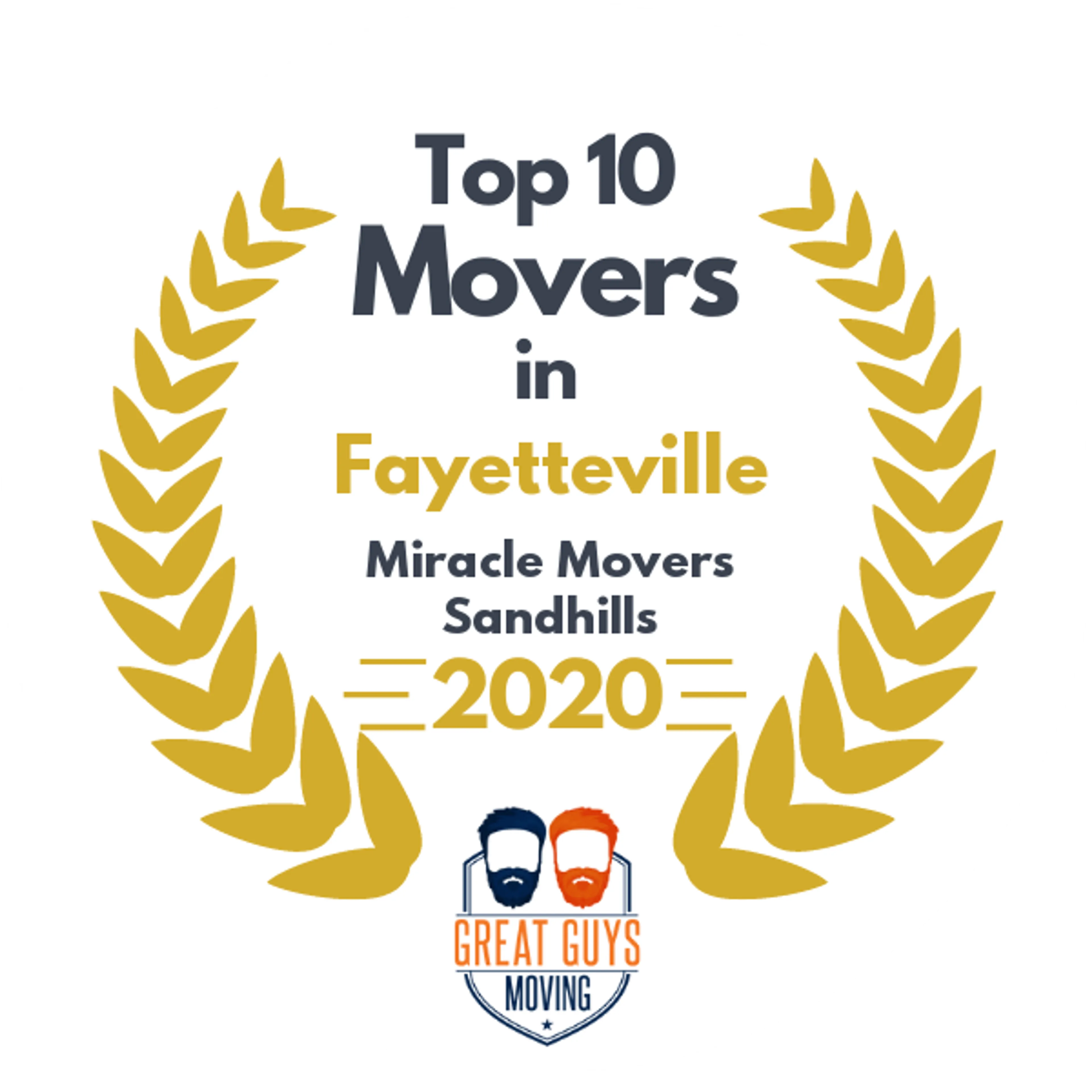 Top 10 Movers in Fayetteville, NC 2020 award
