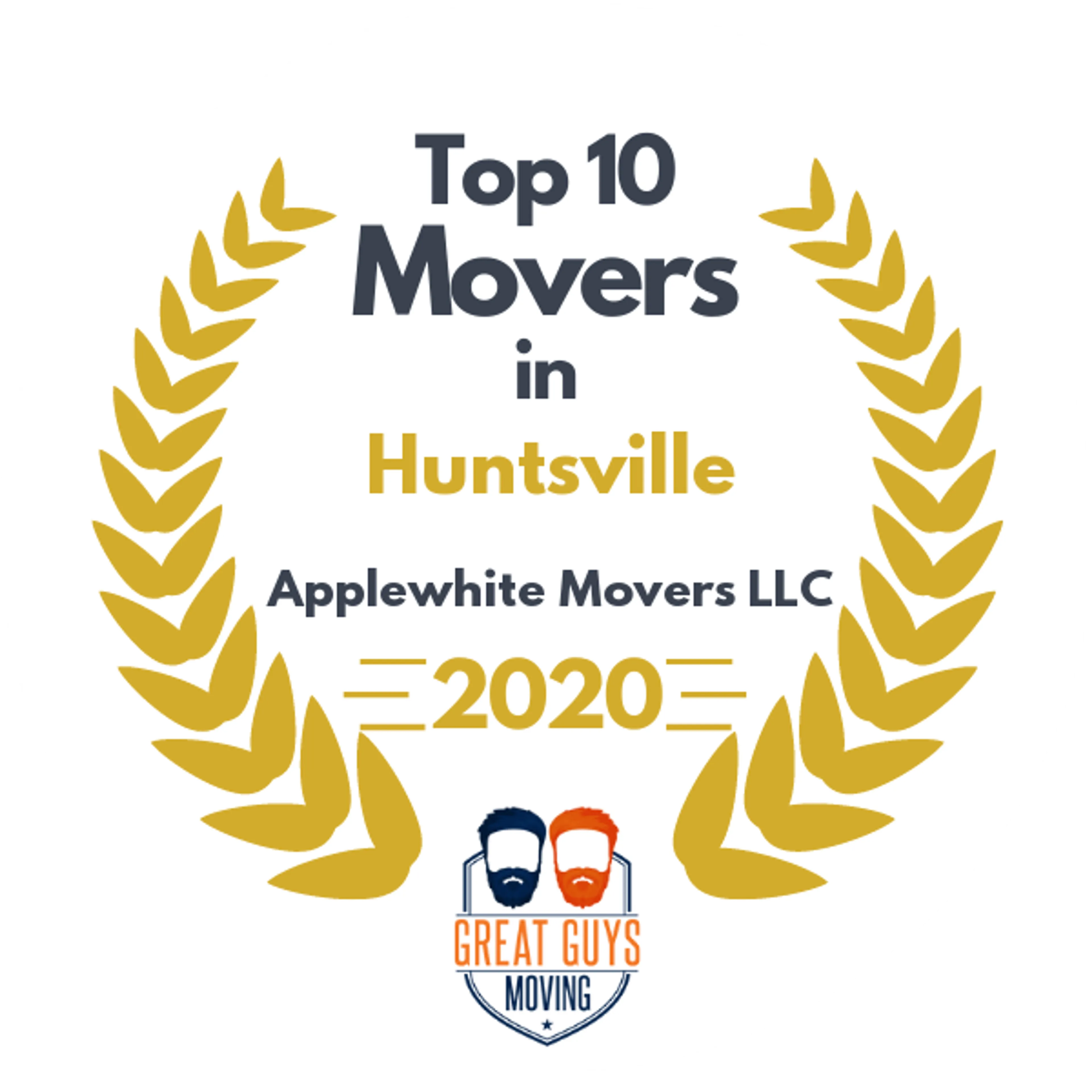 Top 10 Movers in Huntsville, AL 2020 award