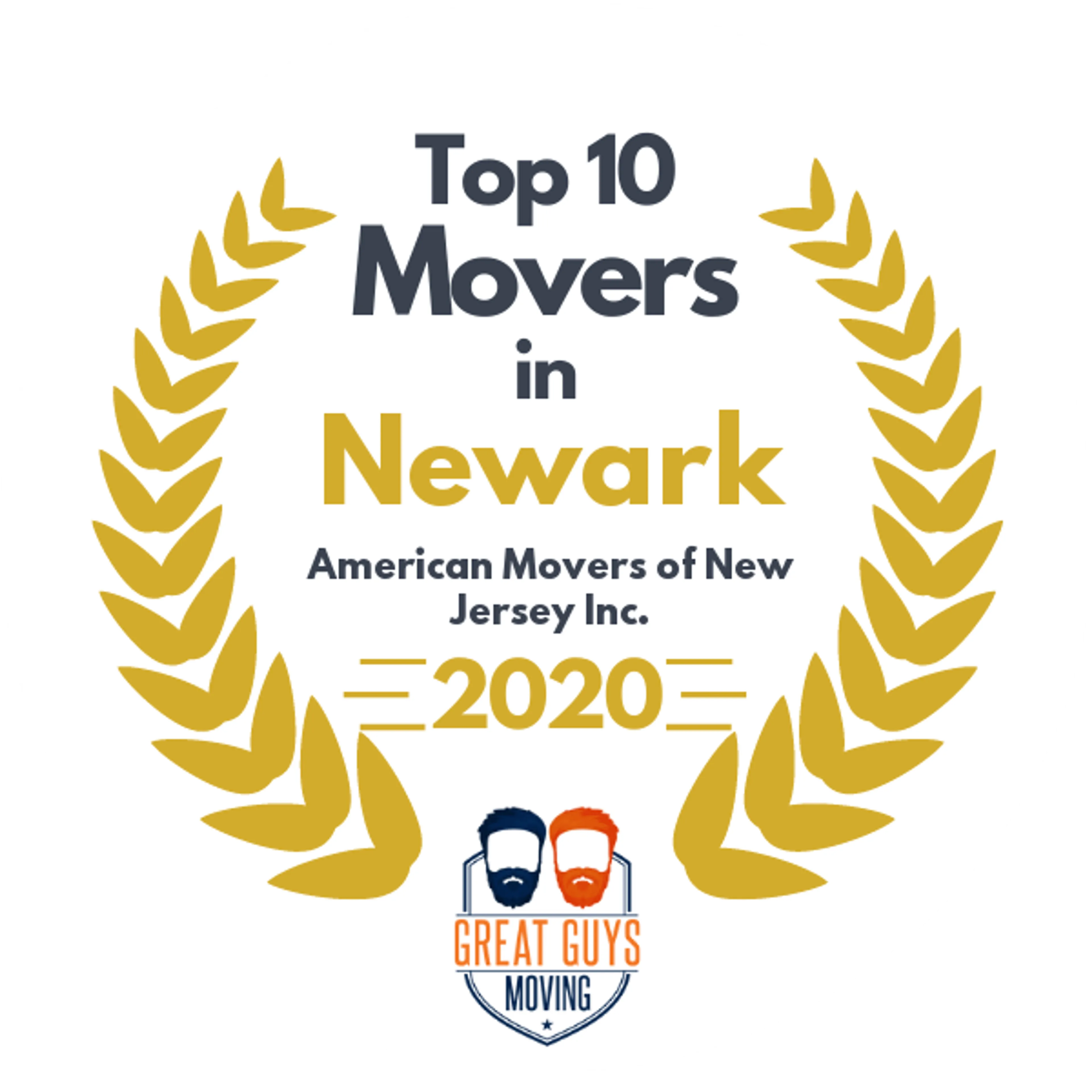Top 10 Movers in Newark, NJ 2020 award