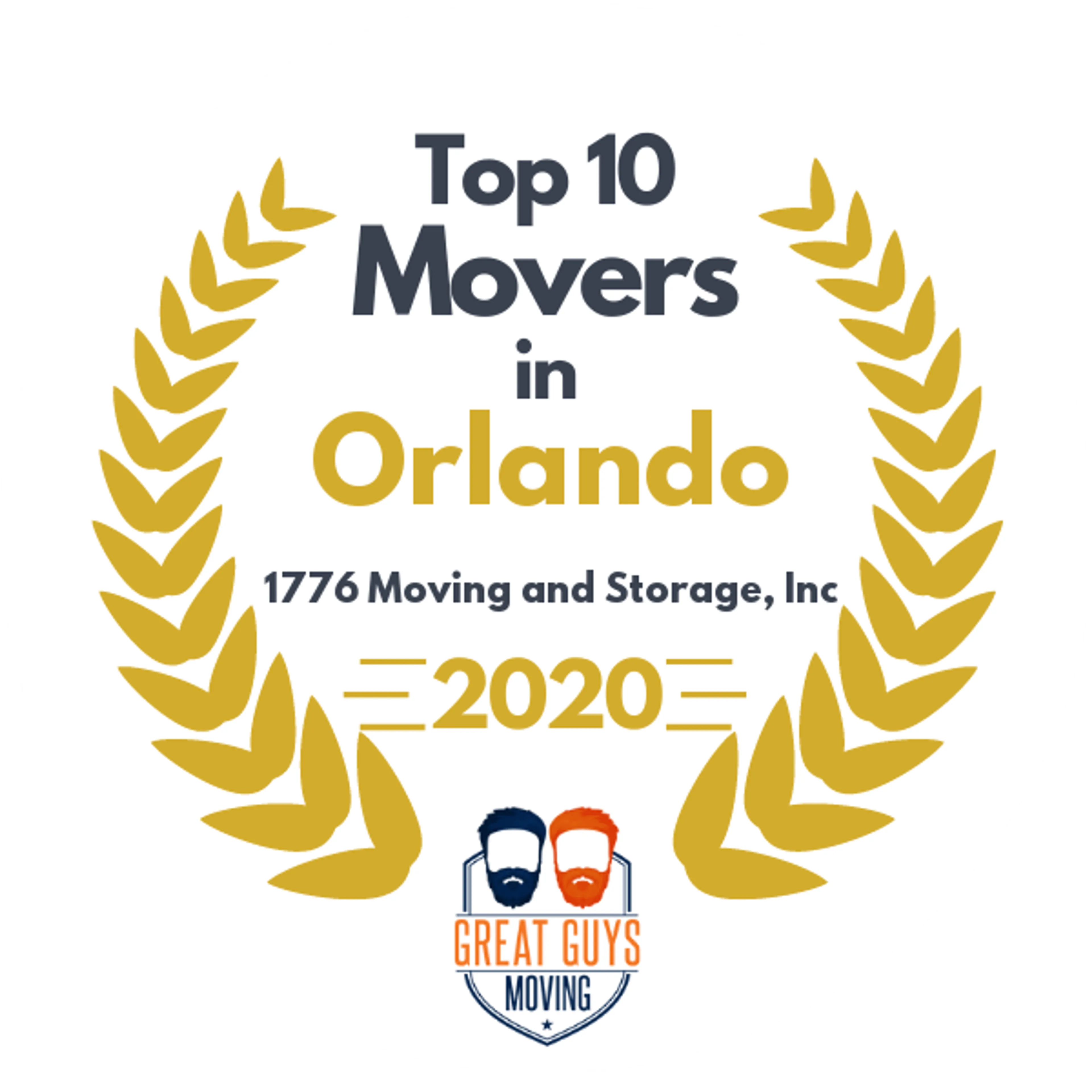 Top 10 Movers in Orlando, FL 2020 award