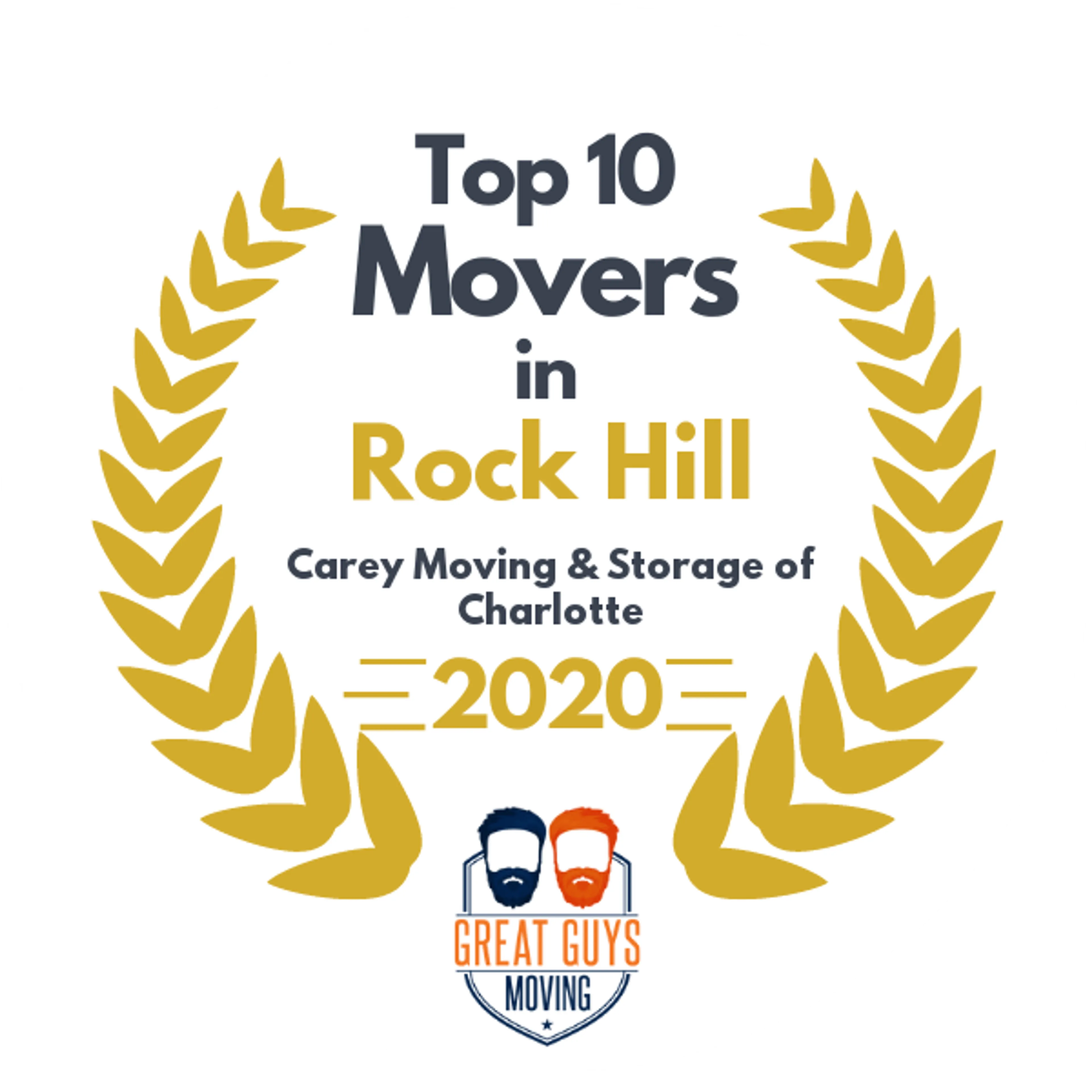 Top 10 Movers in Rock Hill, SC 2020 award