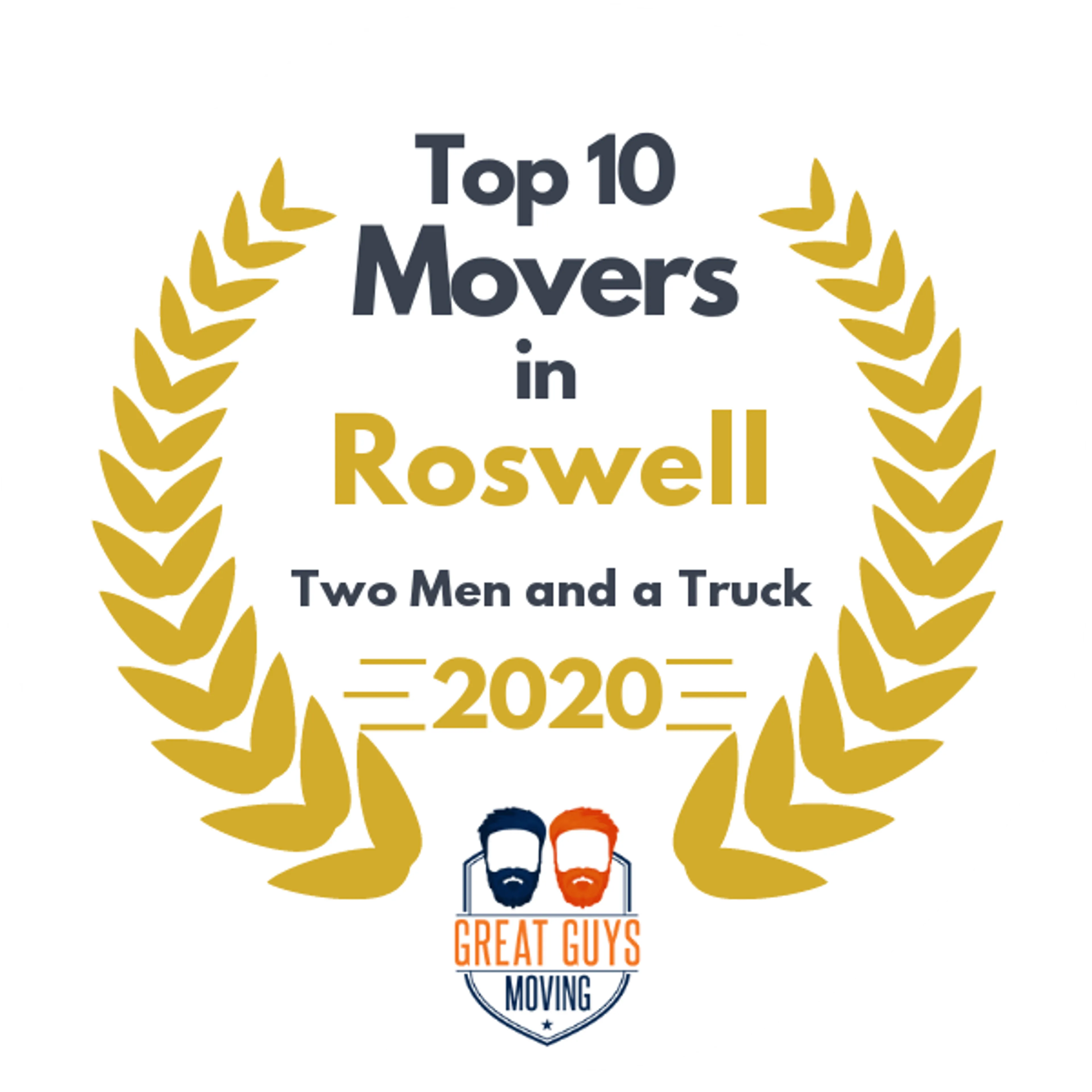 Top 10 Movers in Roswell, GA 2020 award
