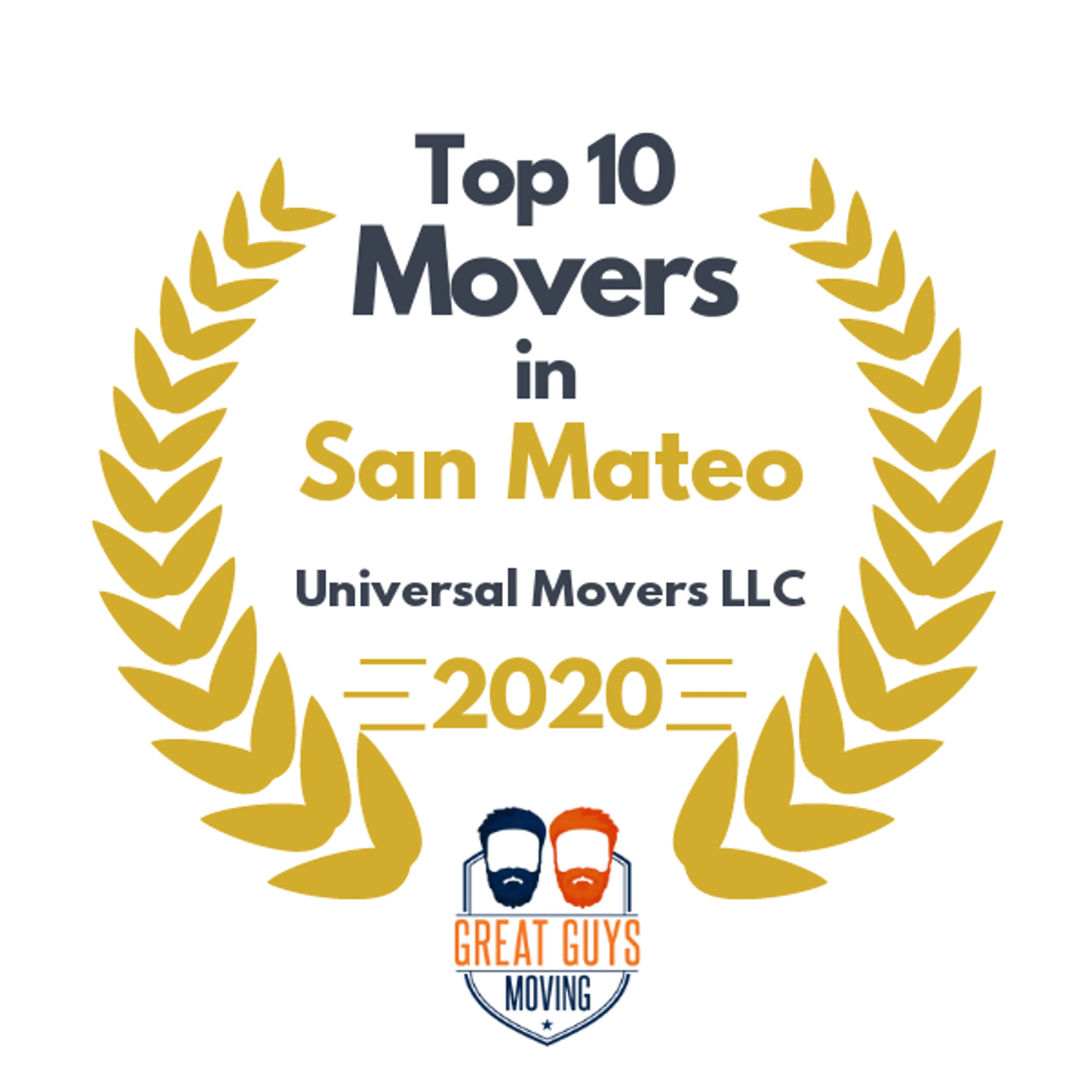 Top 10 Movers in San Mateo, CA 2020 award