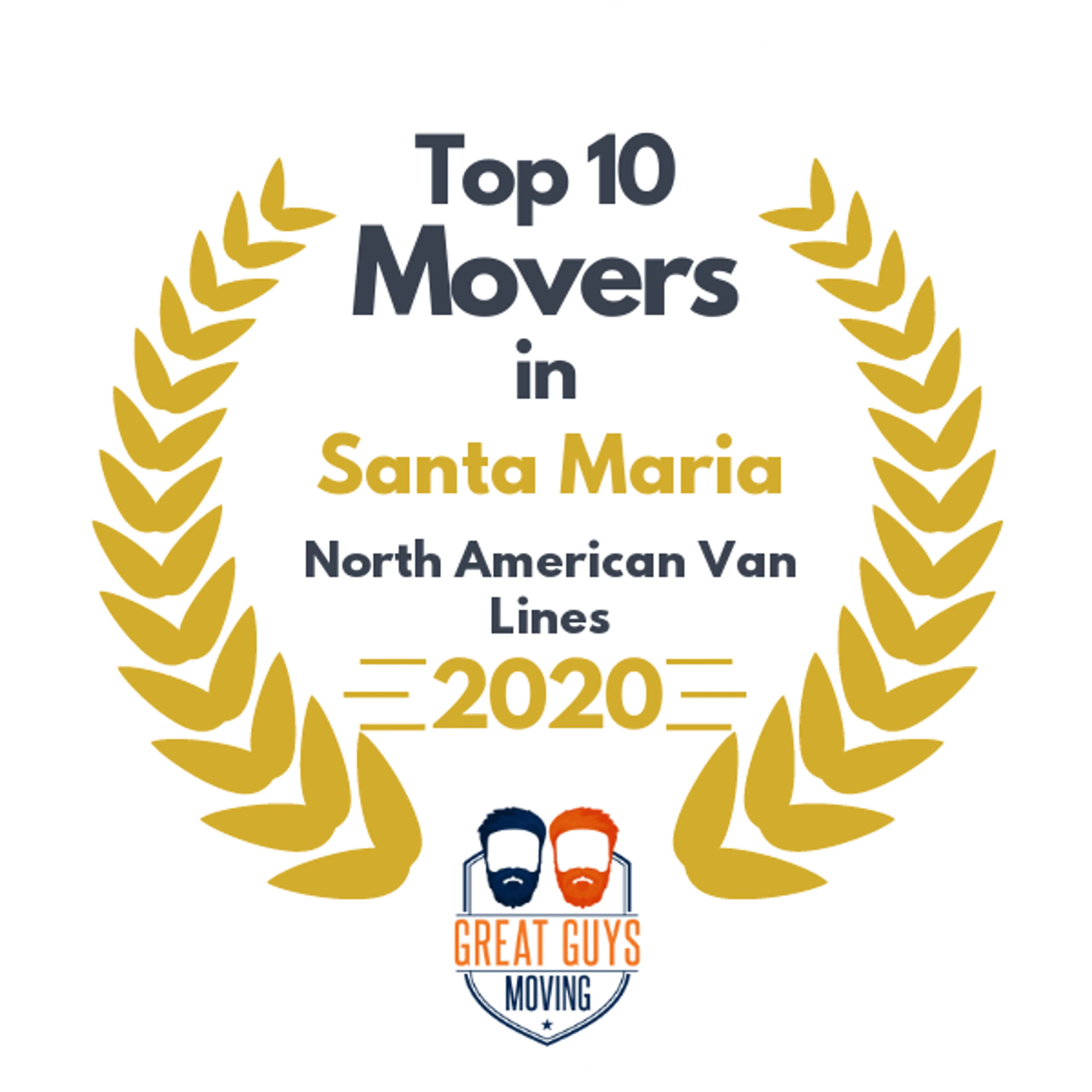 Top 10 Movers in Santa Maria, CA 2020 award