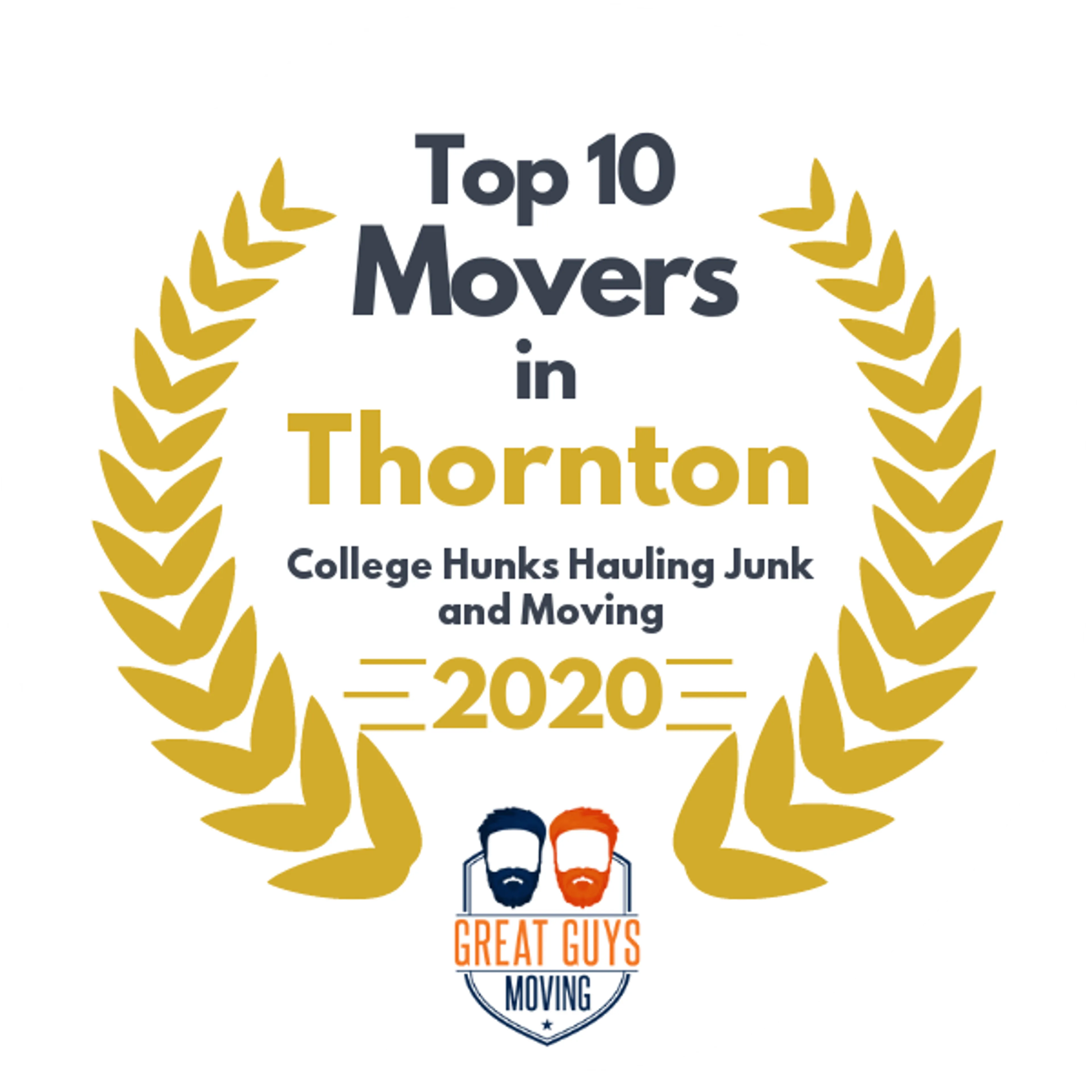 Top 10 Movers in Thornton, CO 2020 award