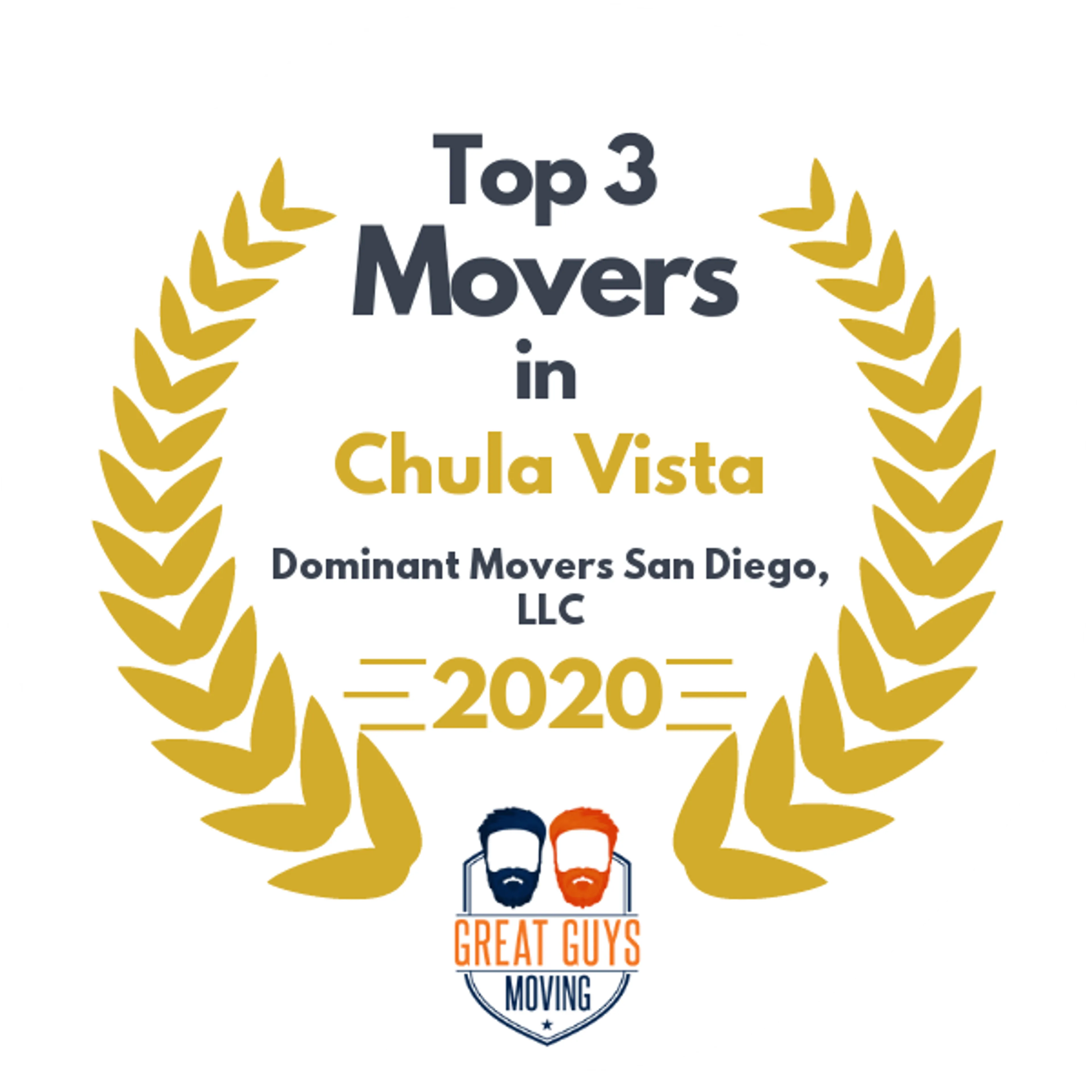 Top 3 Movers in Imperial Beach, CA 2020 award