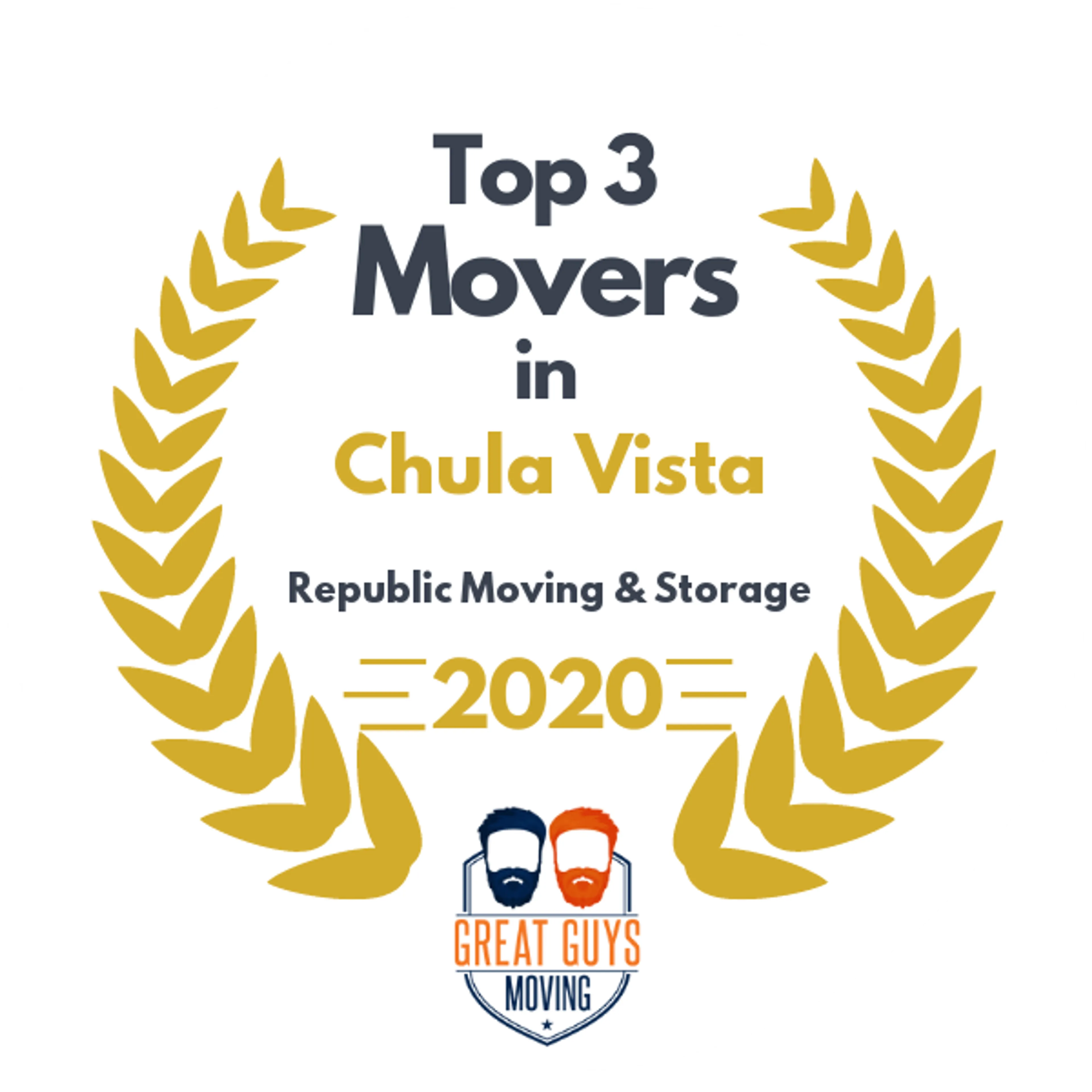 Top 3 Movers in San Diego, CA 2020 award