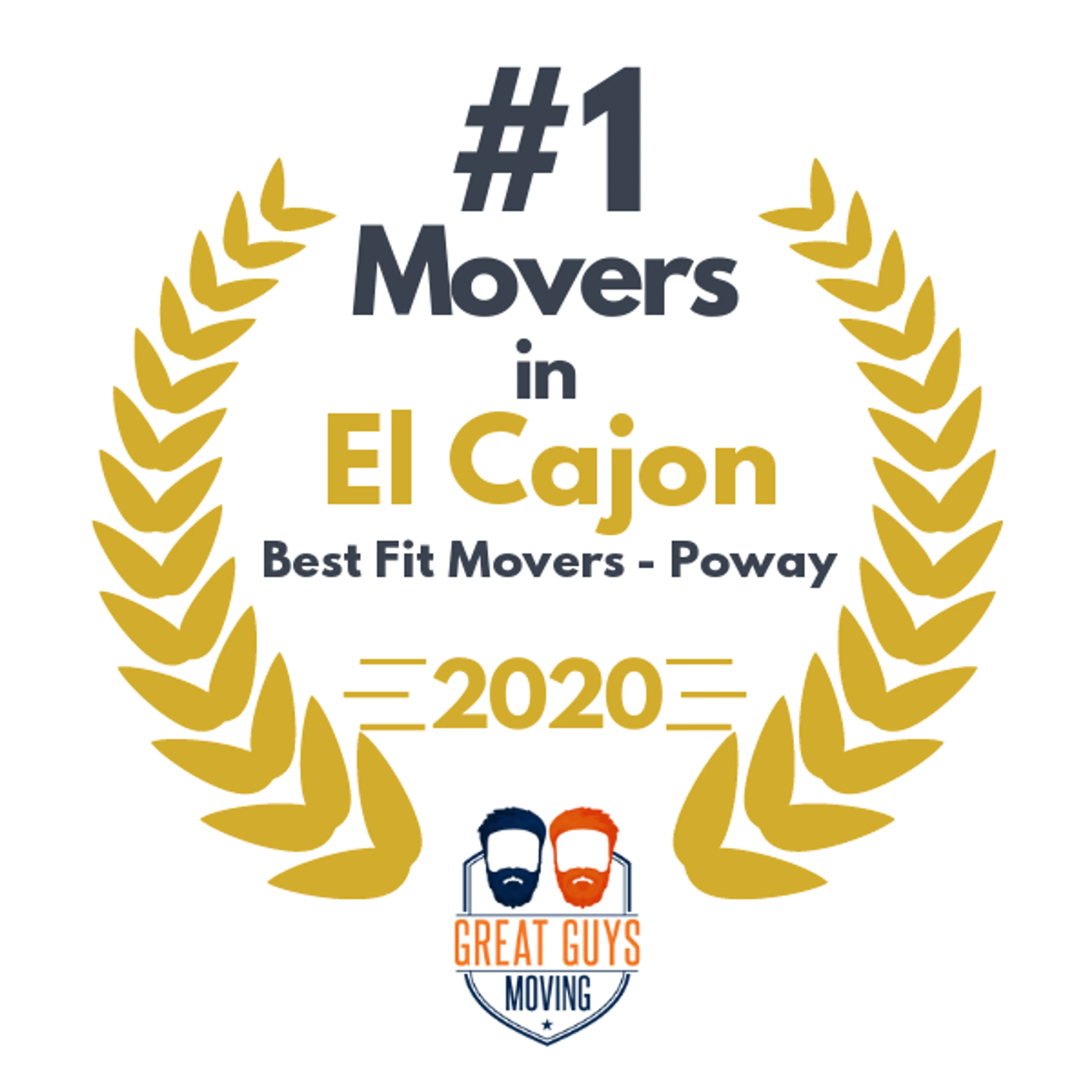 #1 Ranked Movers in Carlsbad, CA 2020 award