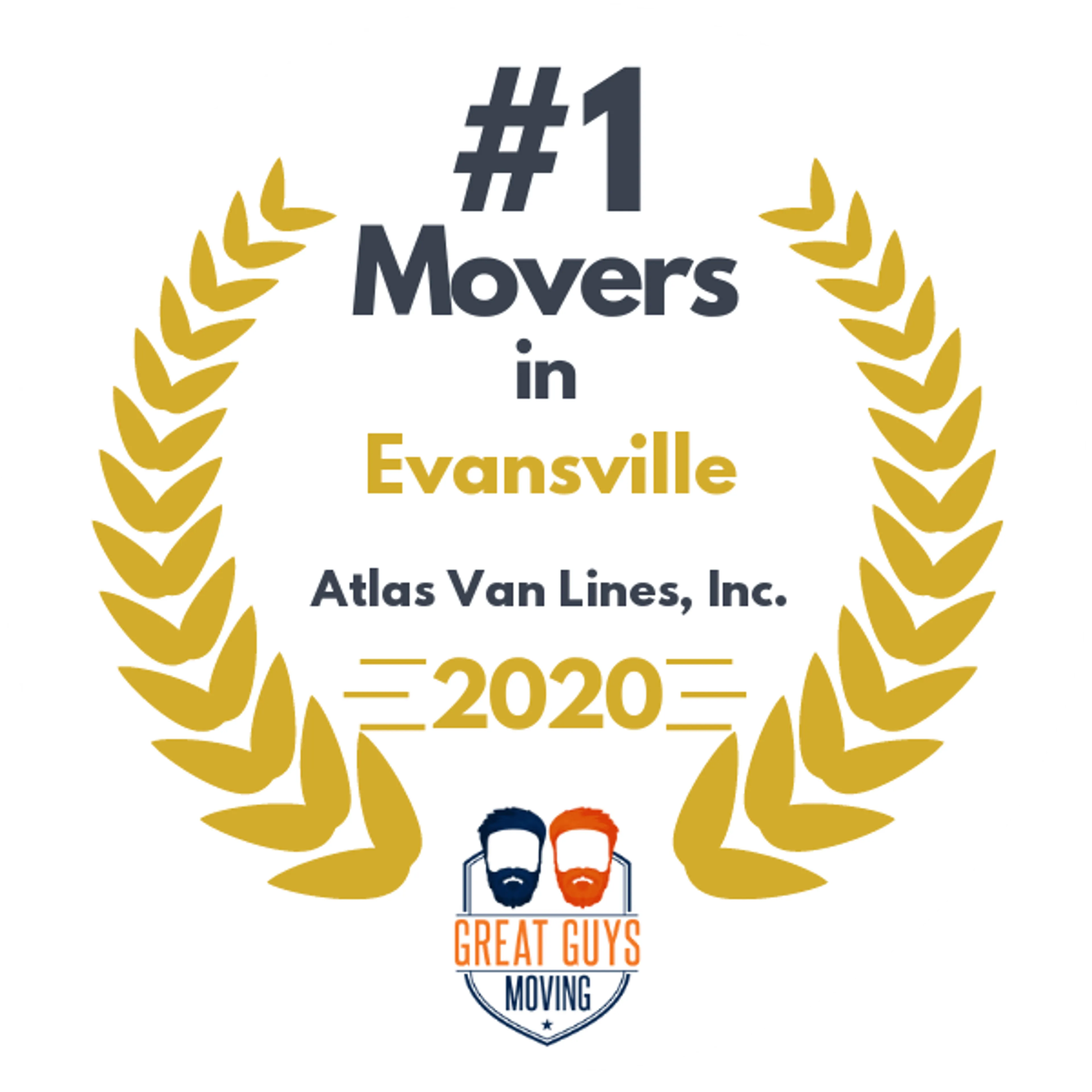 #1 Ranked Movers in Evansville, IN 2020 award