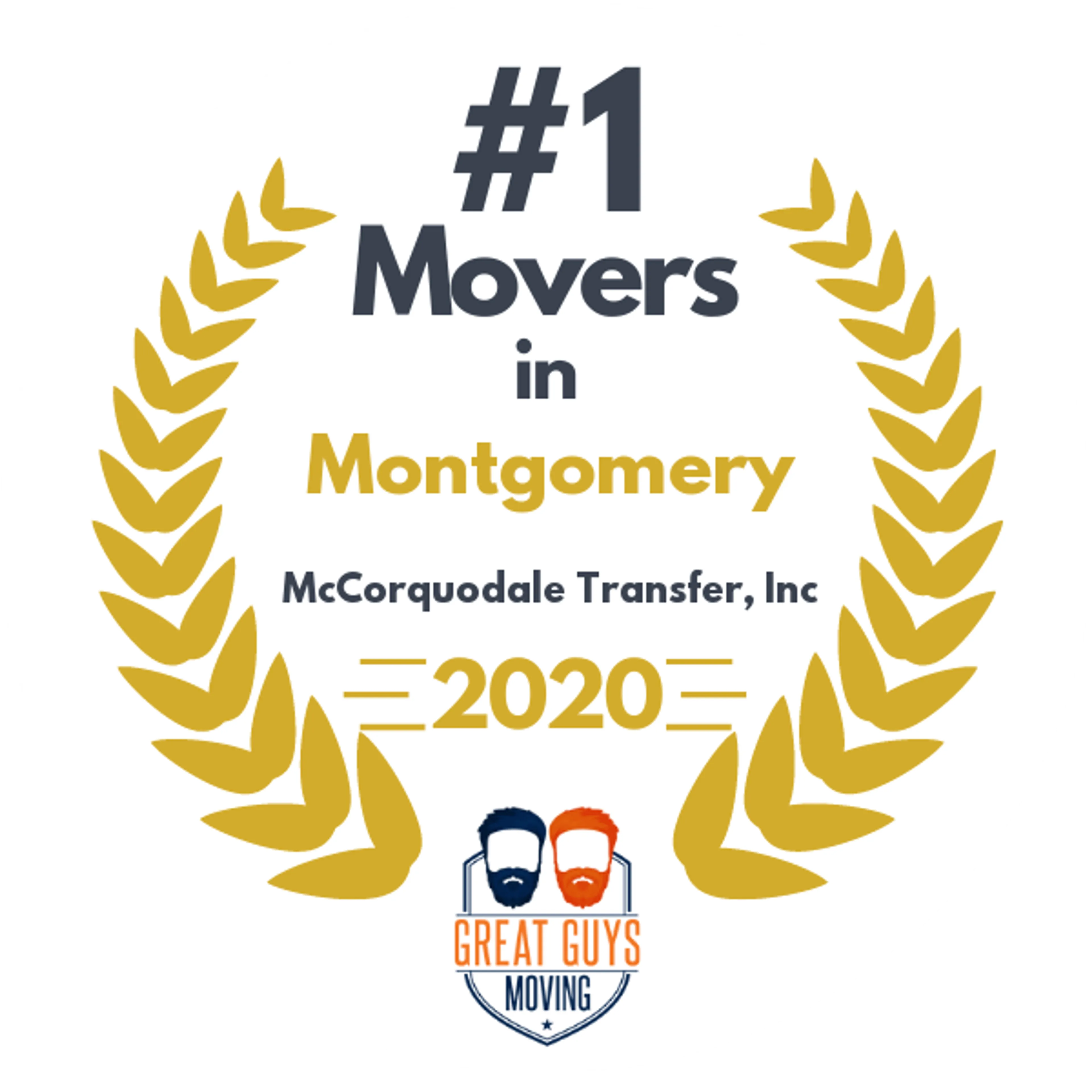 #1 Ranked Movers in Montgomery, AL 2020 award