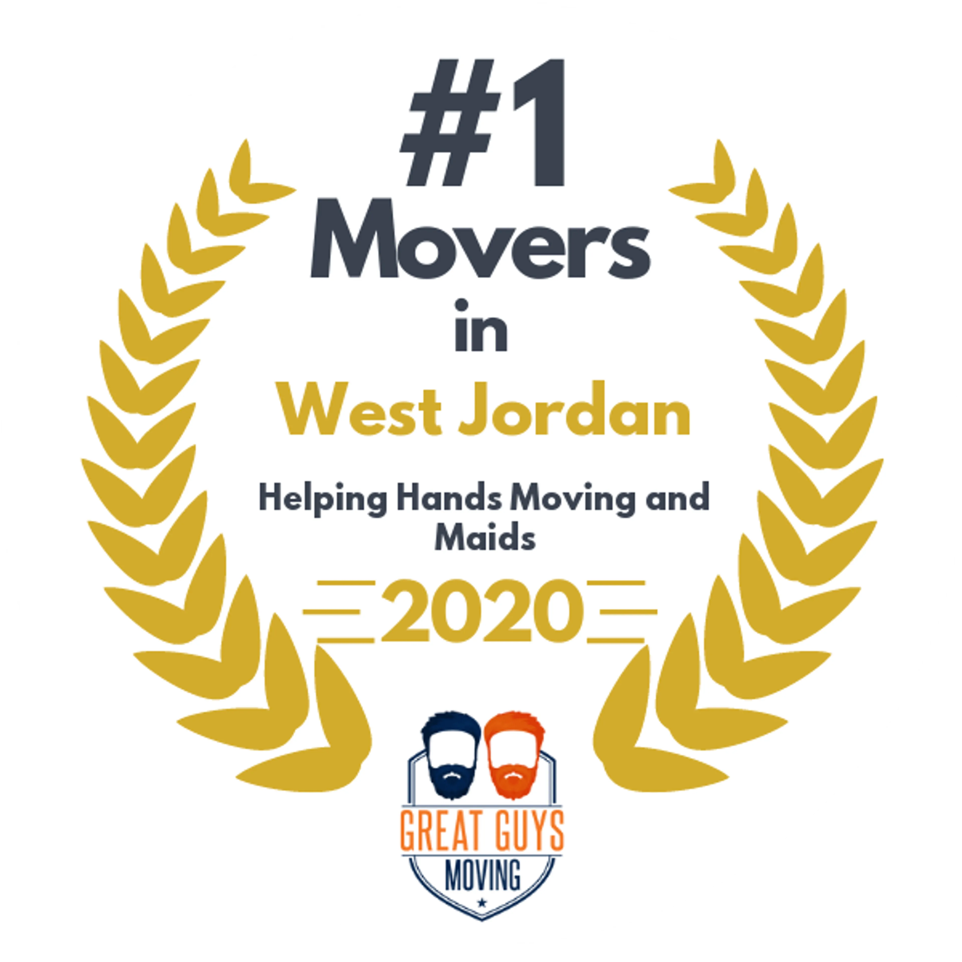 #1 Ranked Movers in Pleasant Grove, UT 2020 award