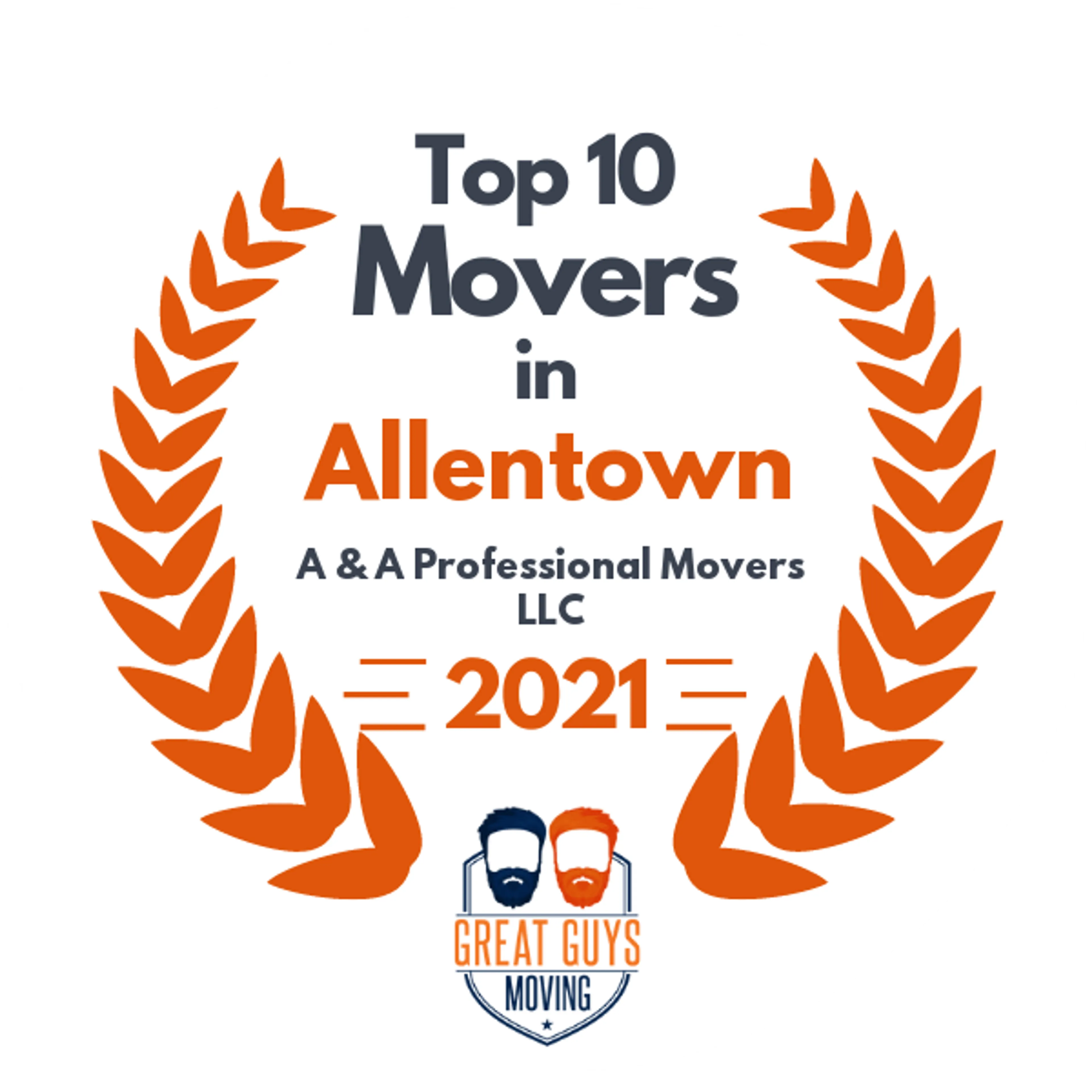 Top 10 Movers in Allentown, PA 2021 award