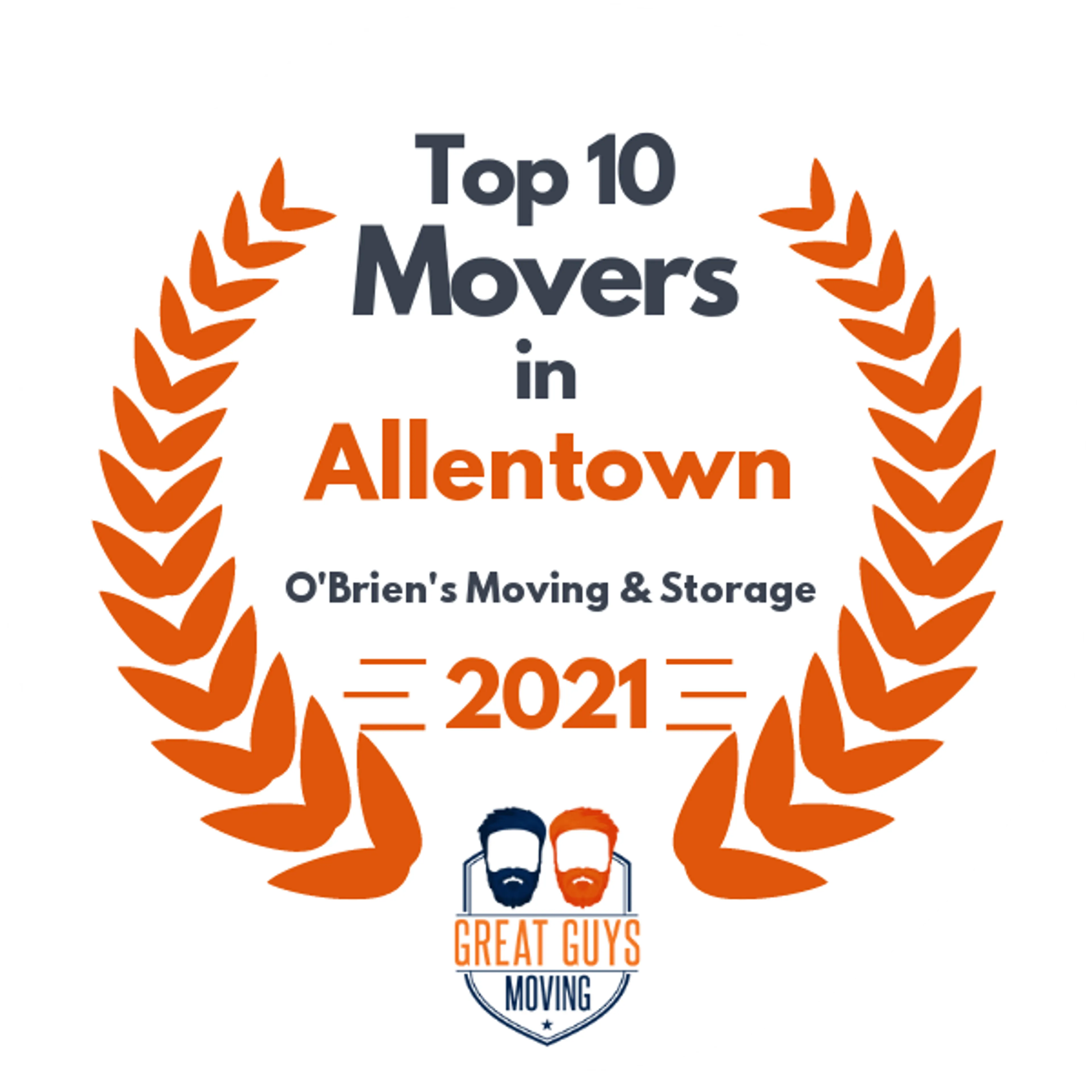 Top 10 Movers in Allentown, PA 2021 award