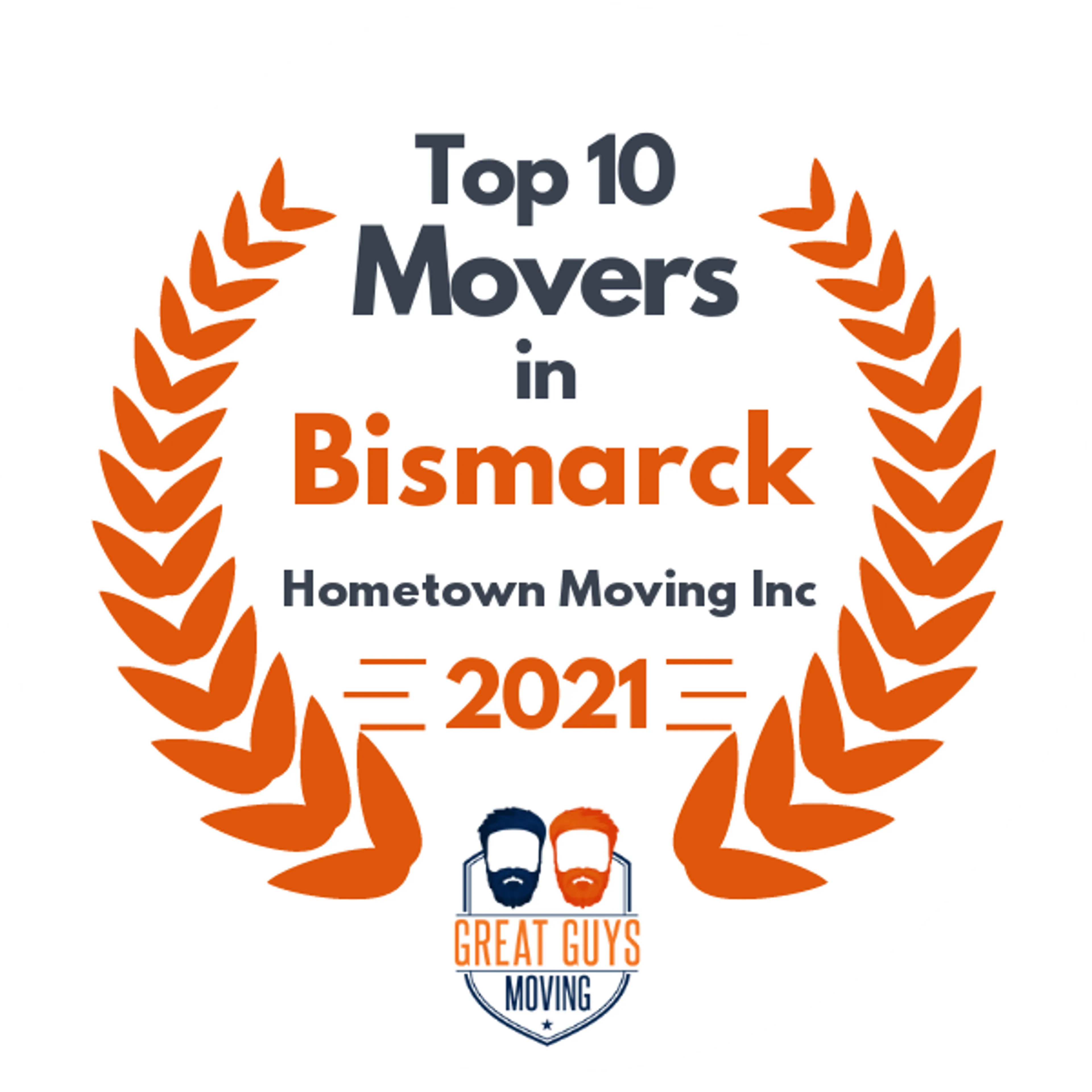 Top 10 Movers in Bismarck, ND 2021 award