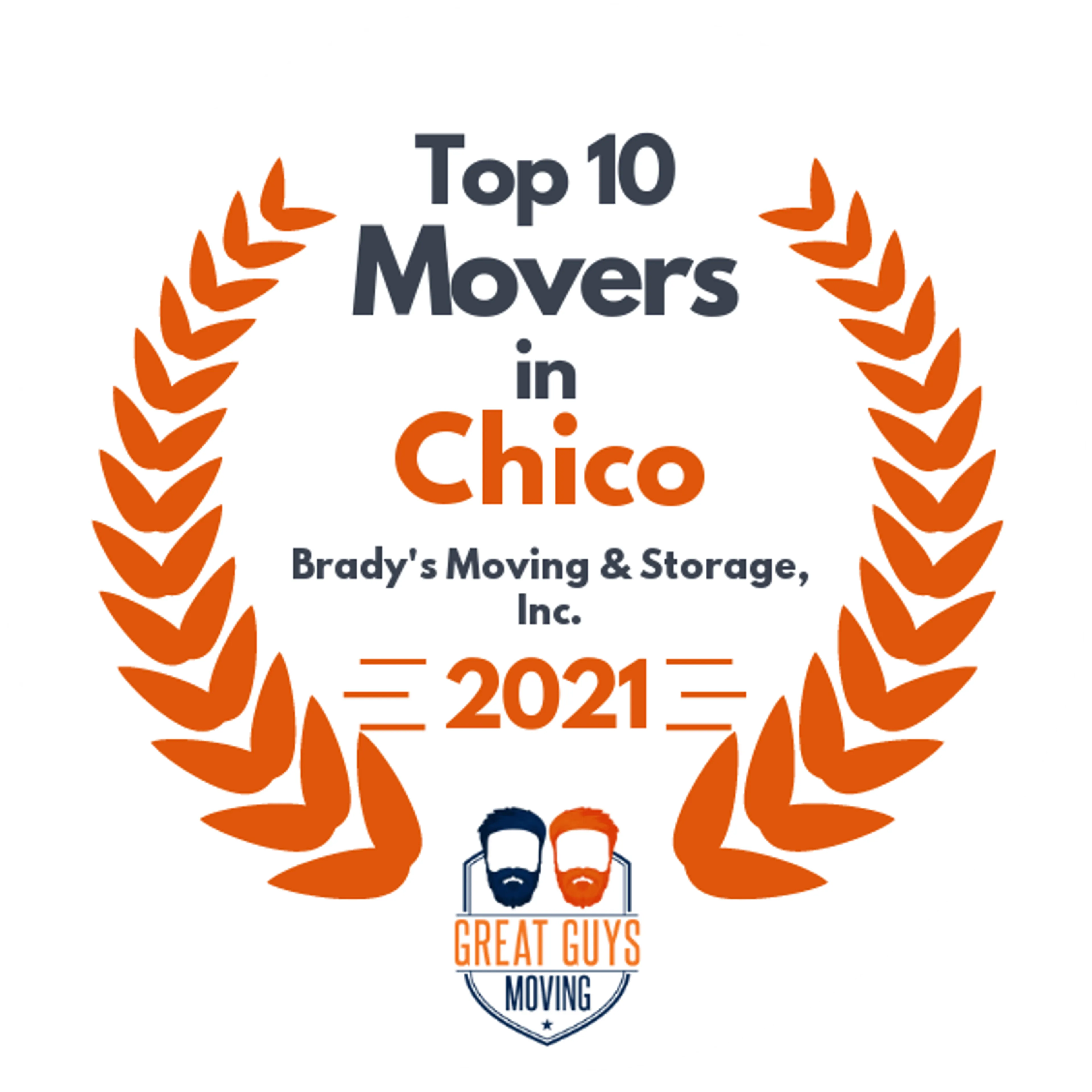 Top 10 Movers in Chico, CA 2021 award