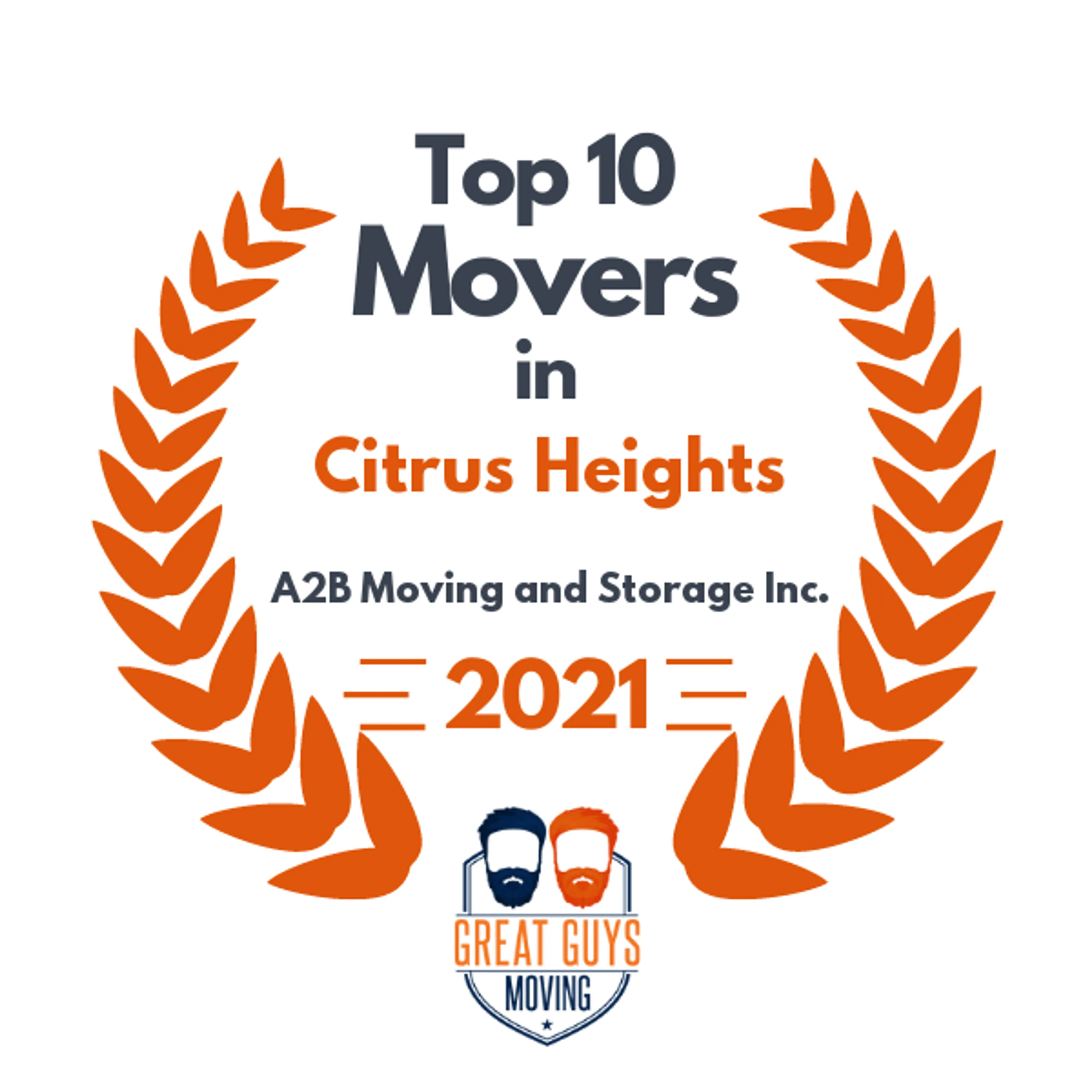 Top 10 Movers in Sacramento, CA 2021 award