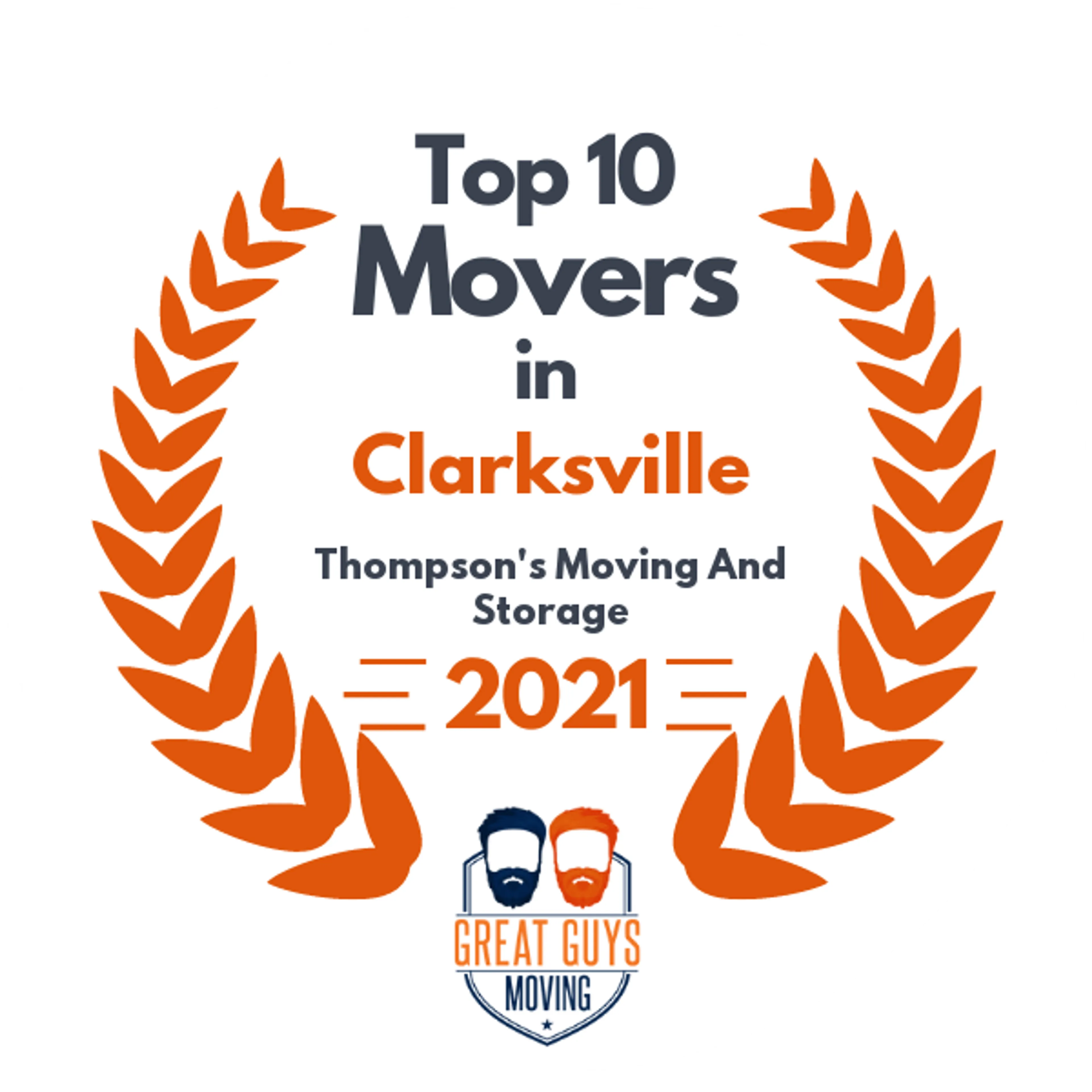 Top 10 Movers in Clarksville, TN 2021 award