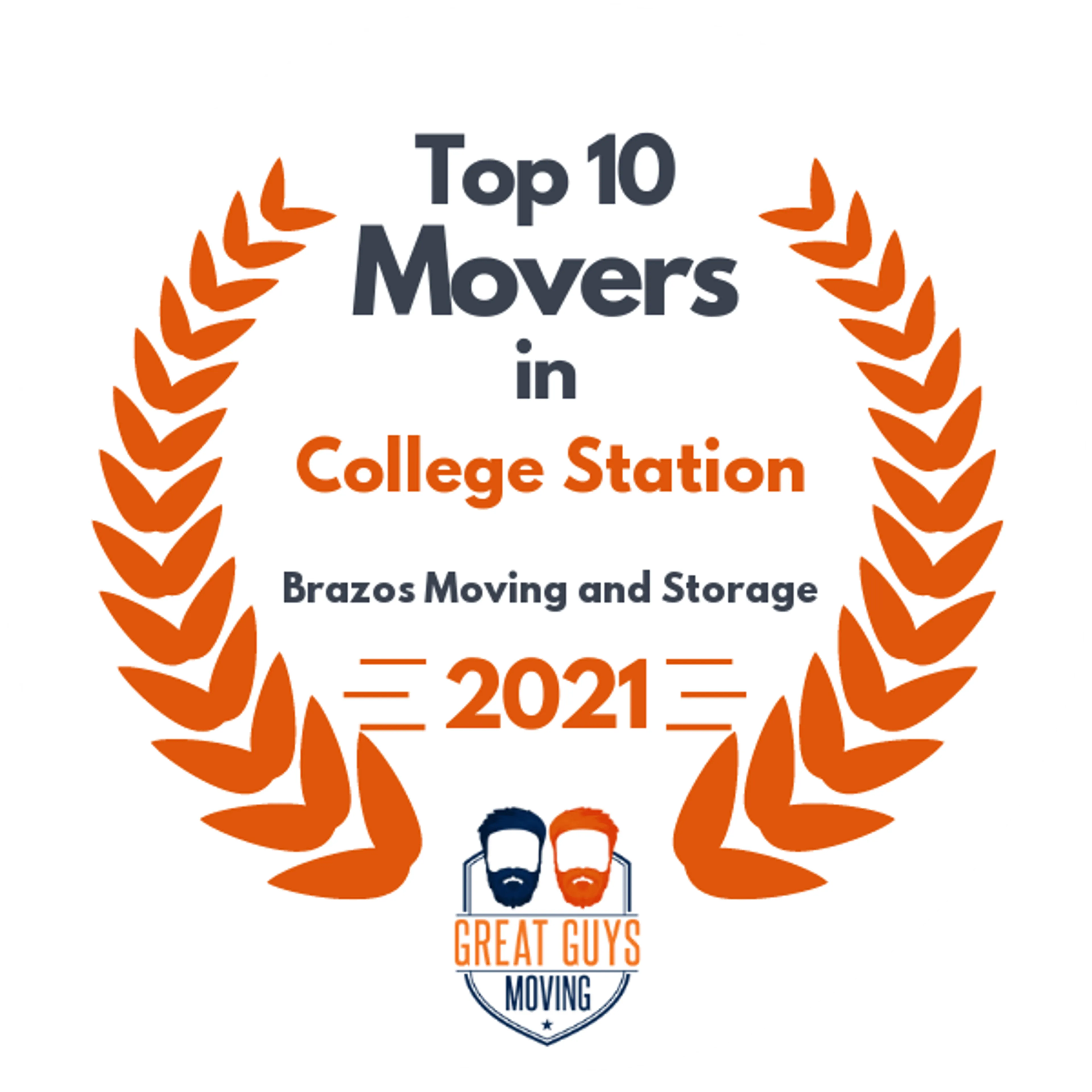 Top 10 Movers in College Station, TX 2021 award