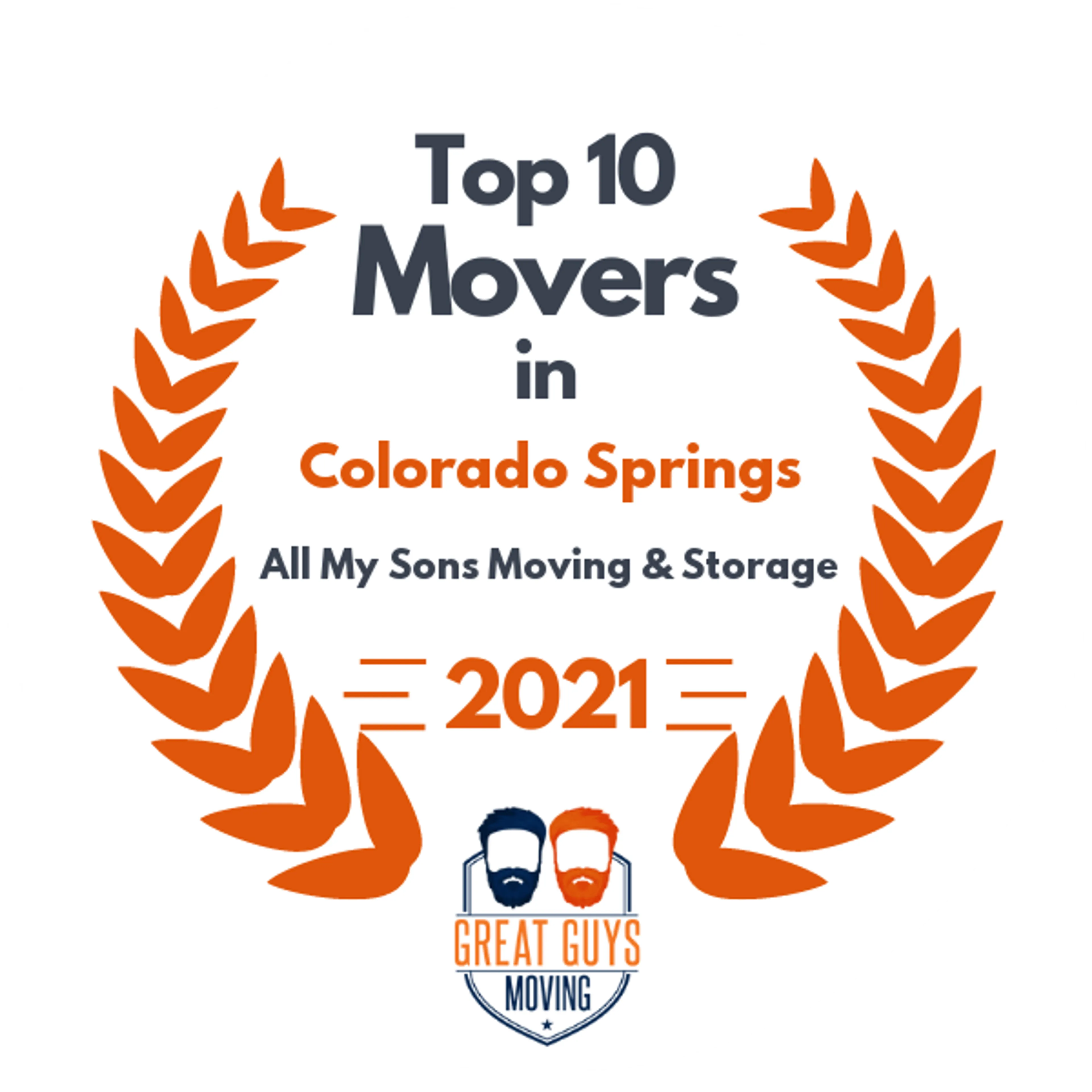 Top 10 Movers in Colorado Springs, CO 2021 award