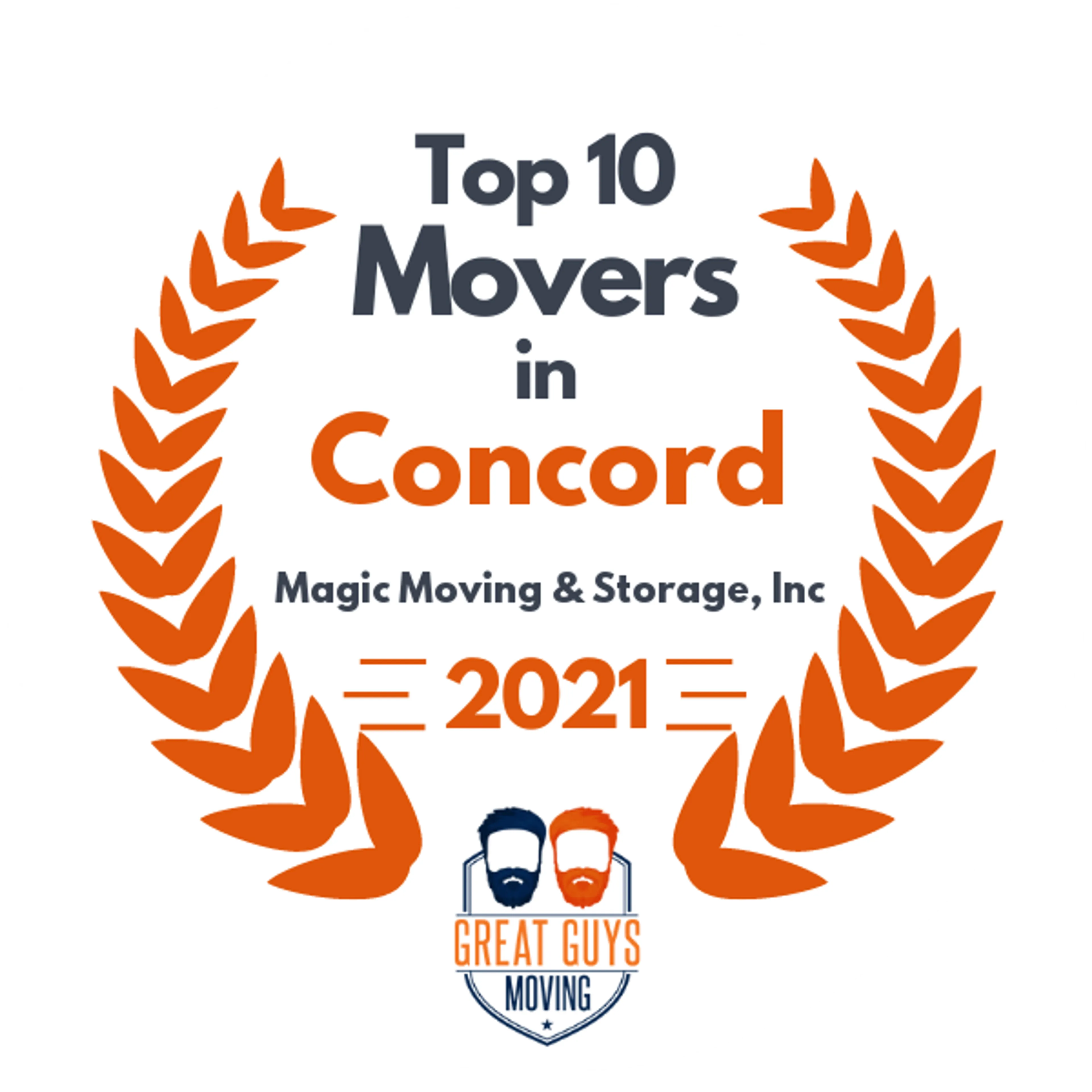 Top 10 Movers in Concord, CA 2021 award