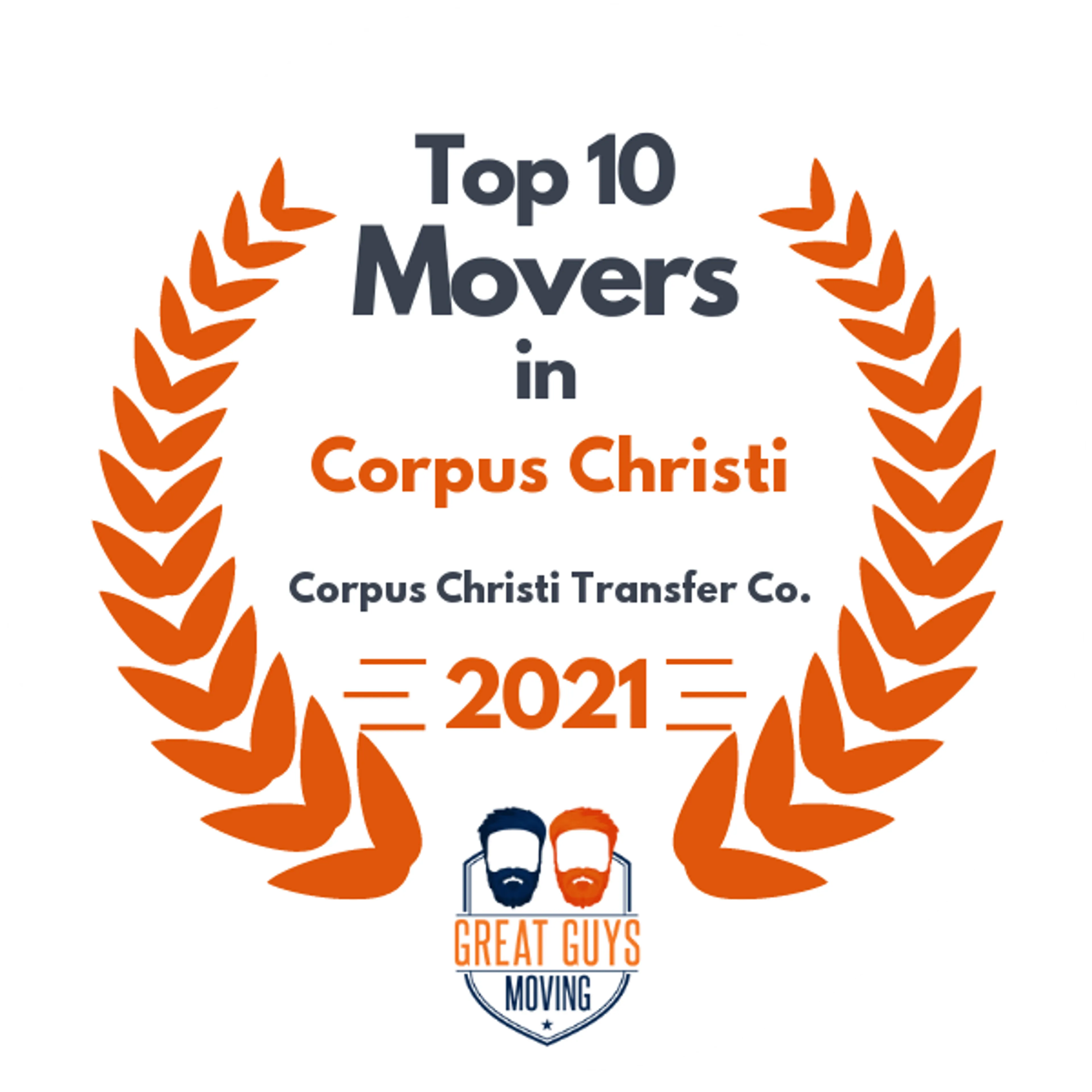 Top 10 Movers in Corpus Christi, TX 2021 award