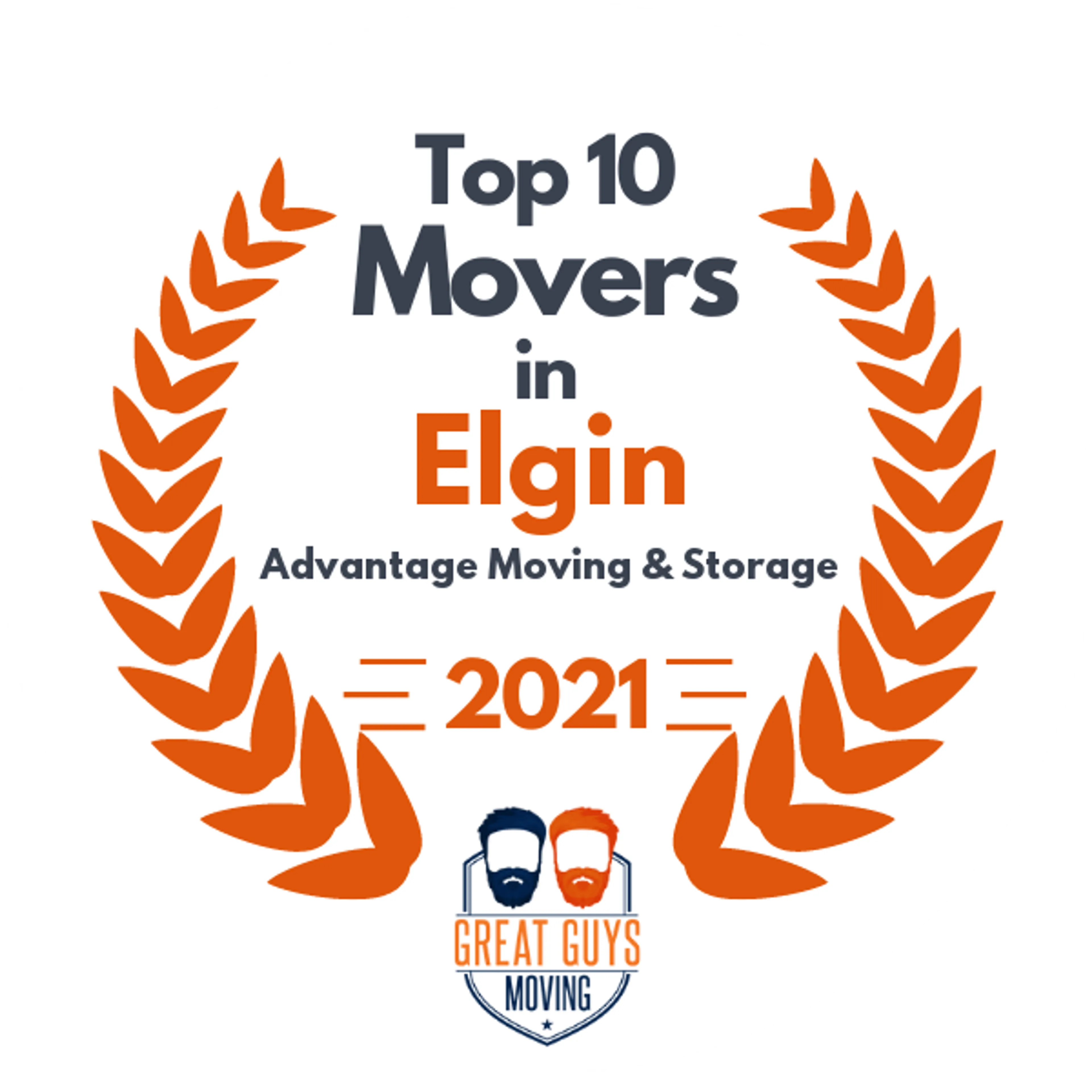 Top 10 Movers in Elgin, IL 2021 award