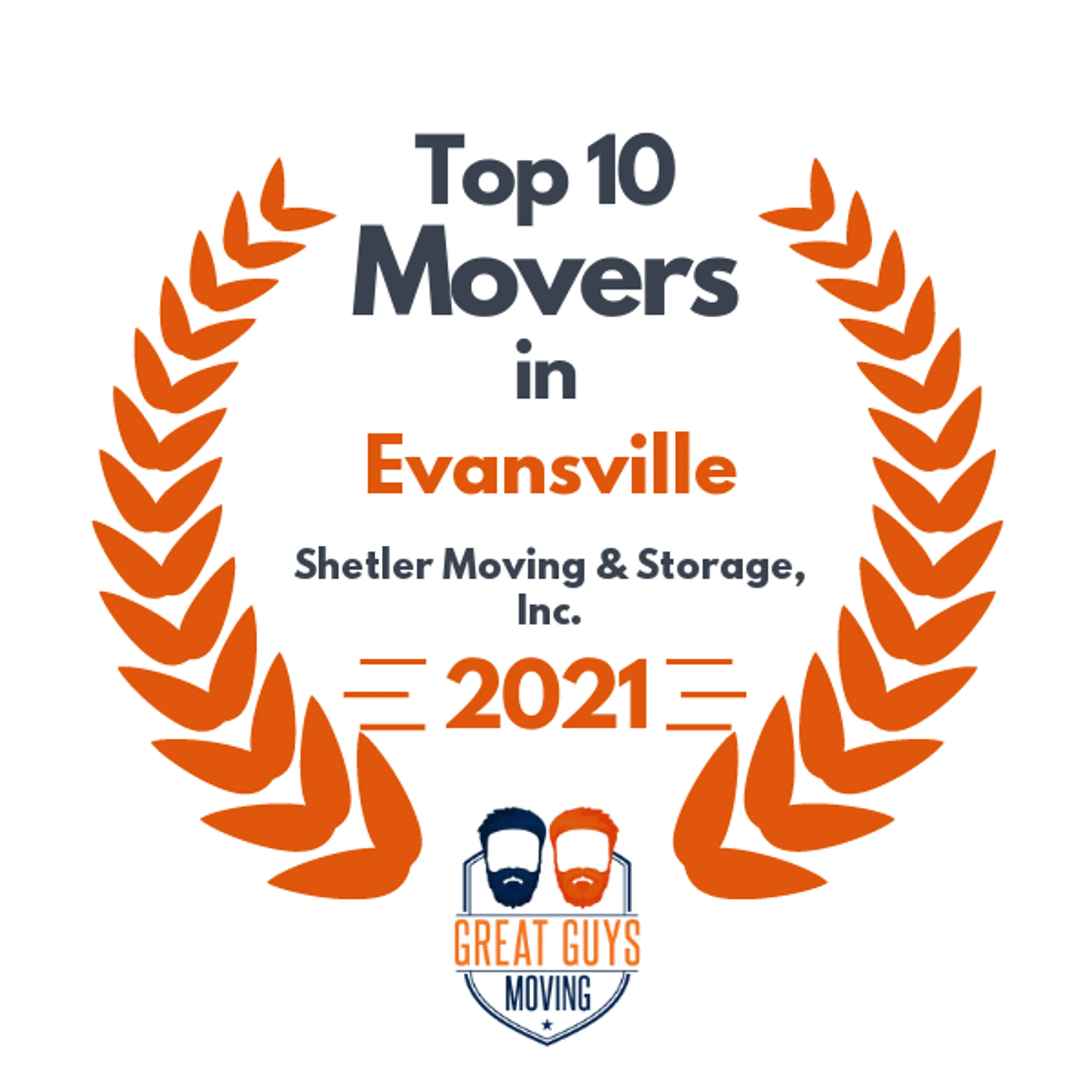Top 10 Movers in Evansville, IN 2021 award