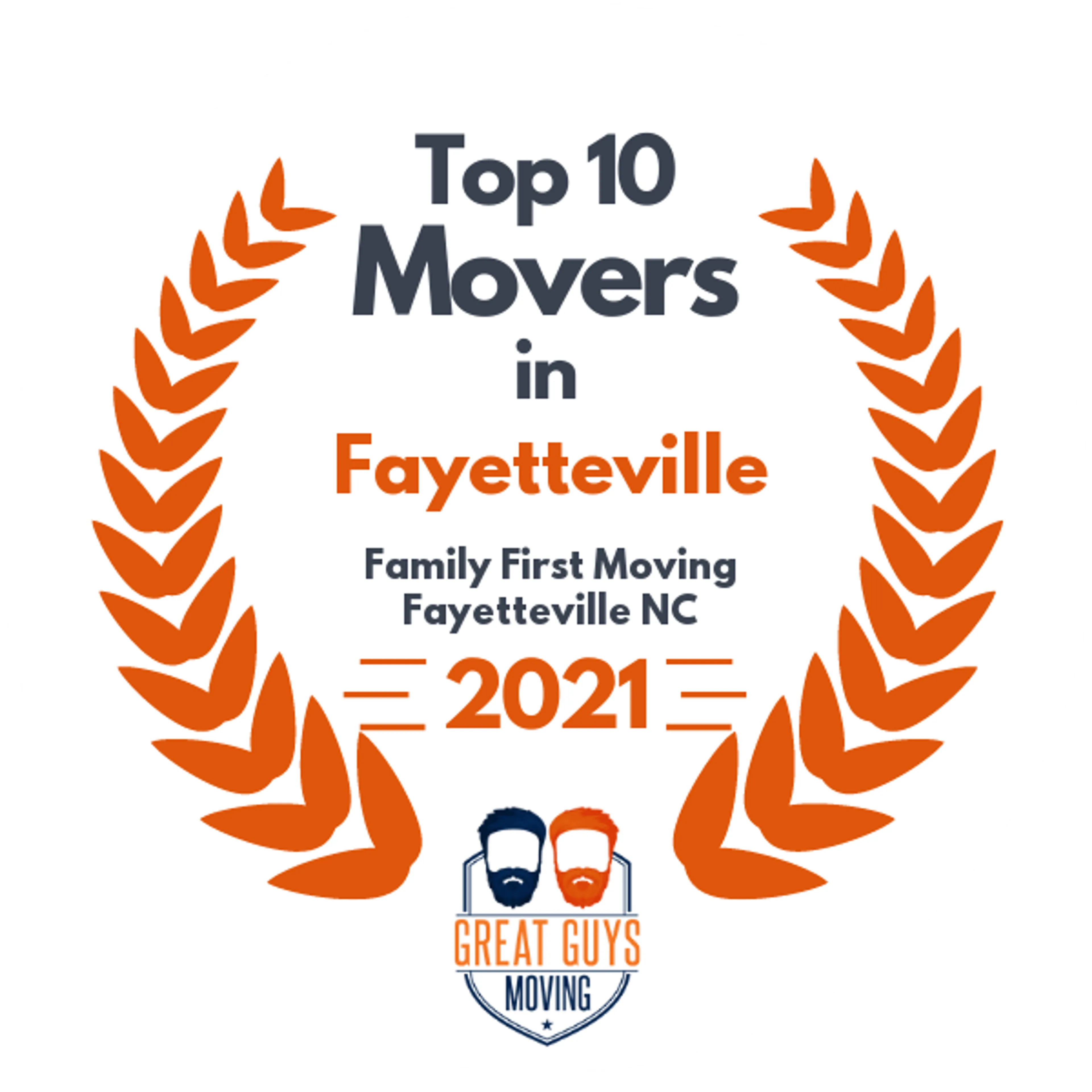 Top 10 Movers in Fayetteville, NC 2021 award