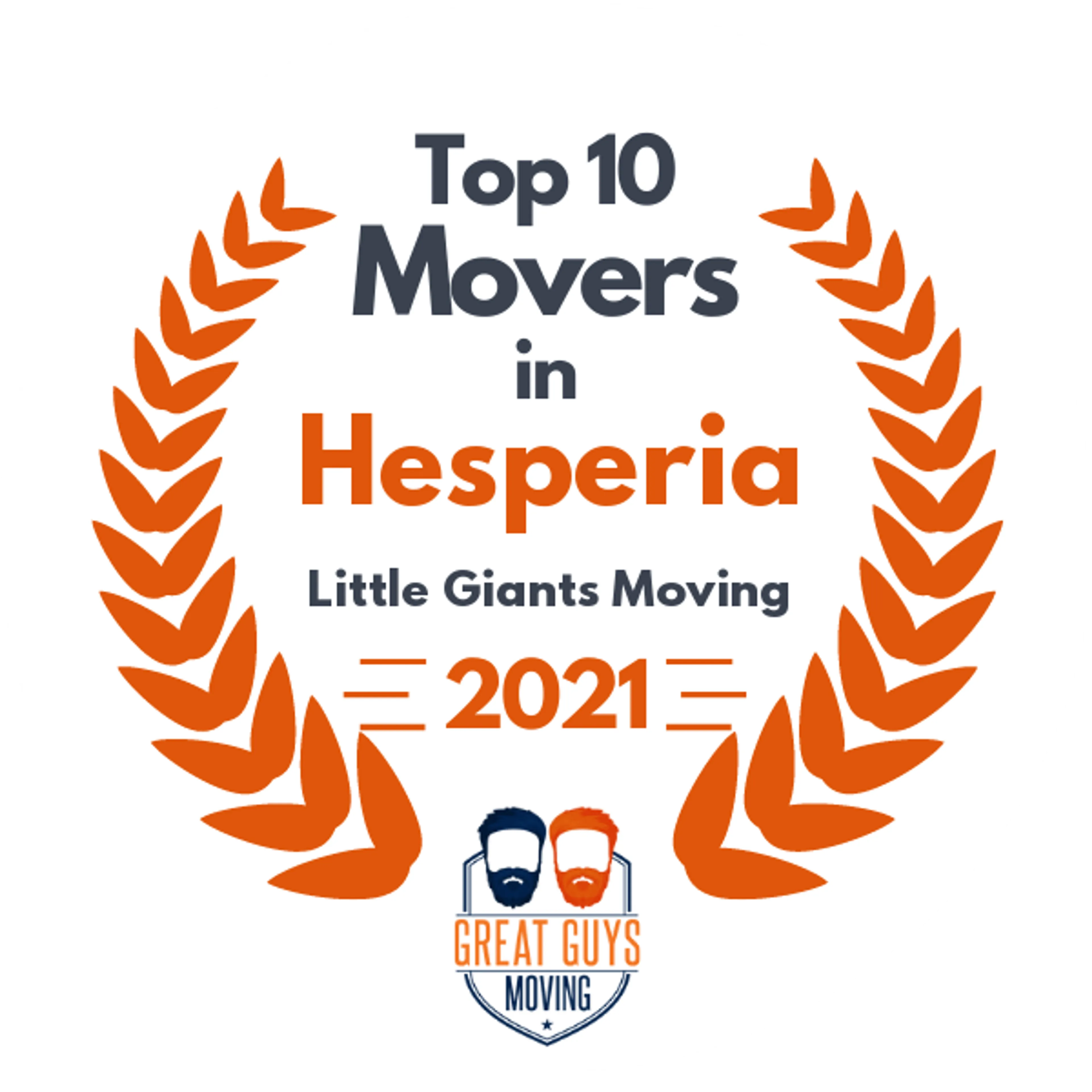 Top 10 Movers in Victorville, CA 2021 award