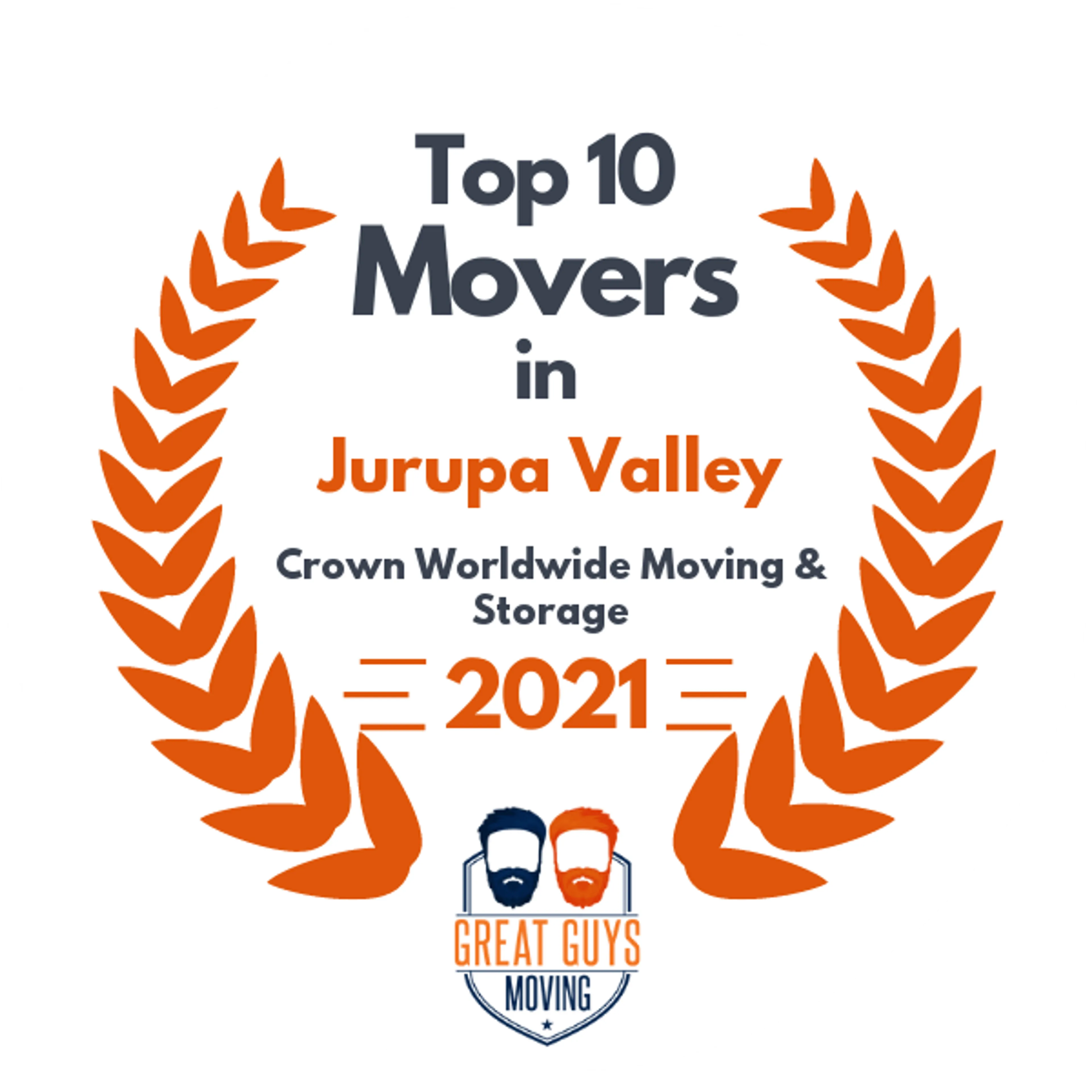 Top 10 Movers in Fontana, CA 2021 award