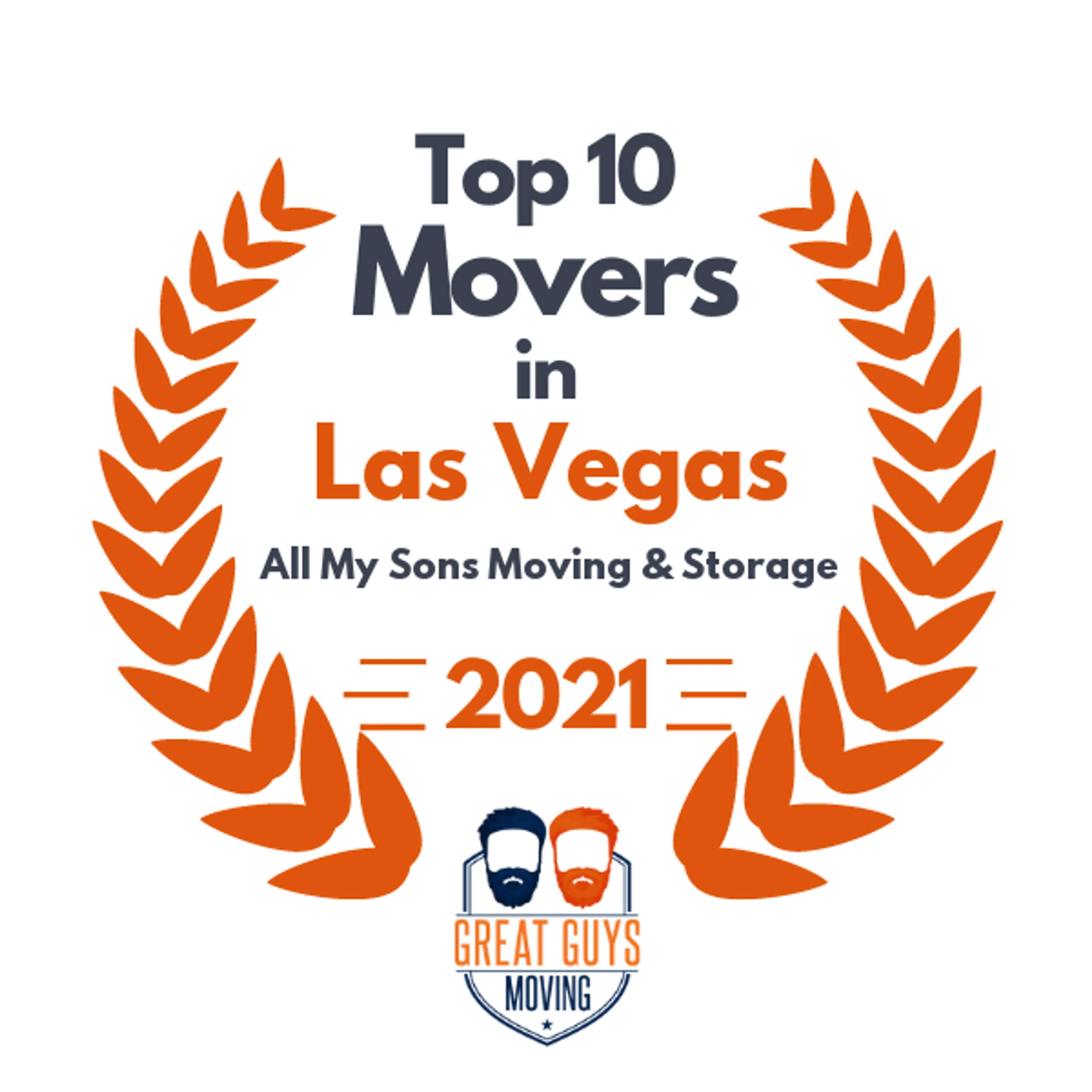 Top 10 Movers in Las Vegas, NV 2021 award