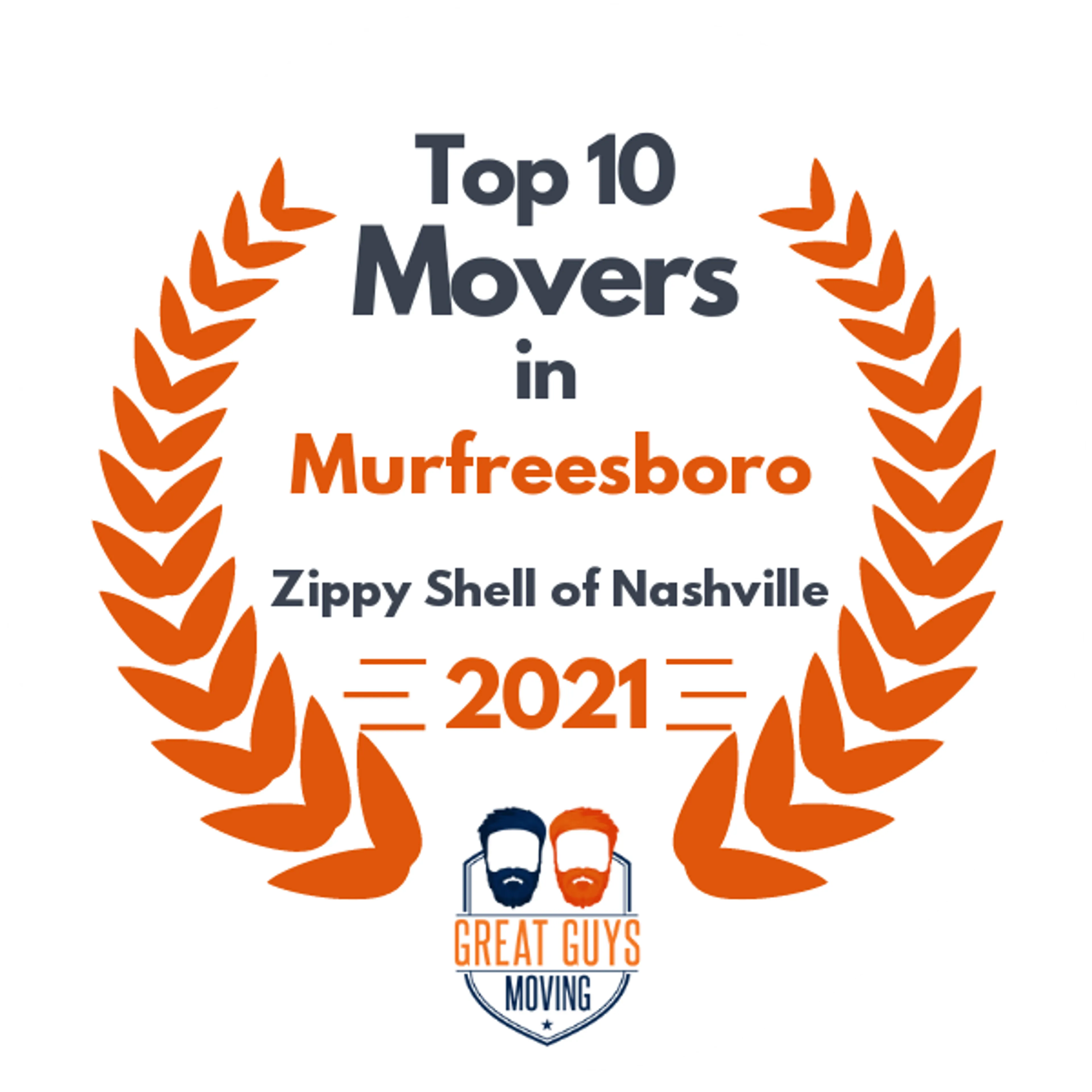 Top 10 Movers in Nashville, TN 2021 award