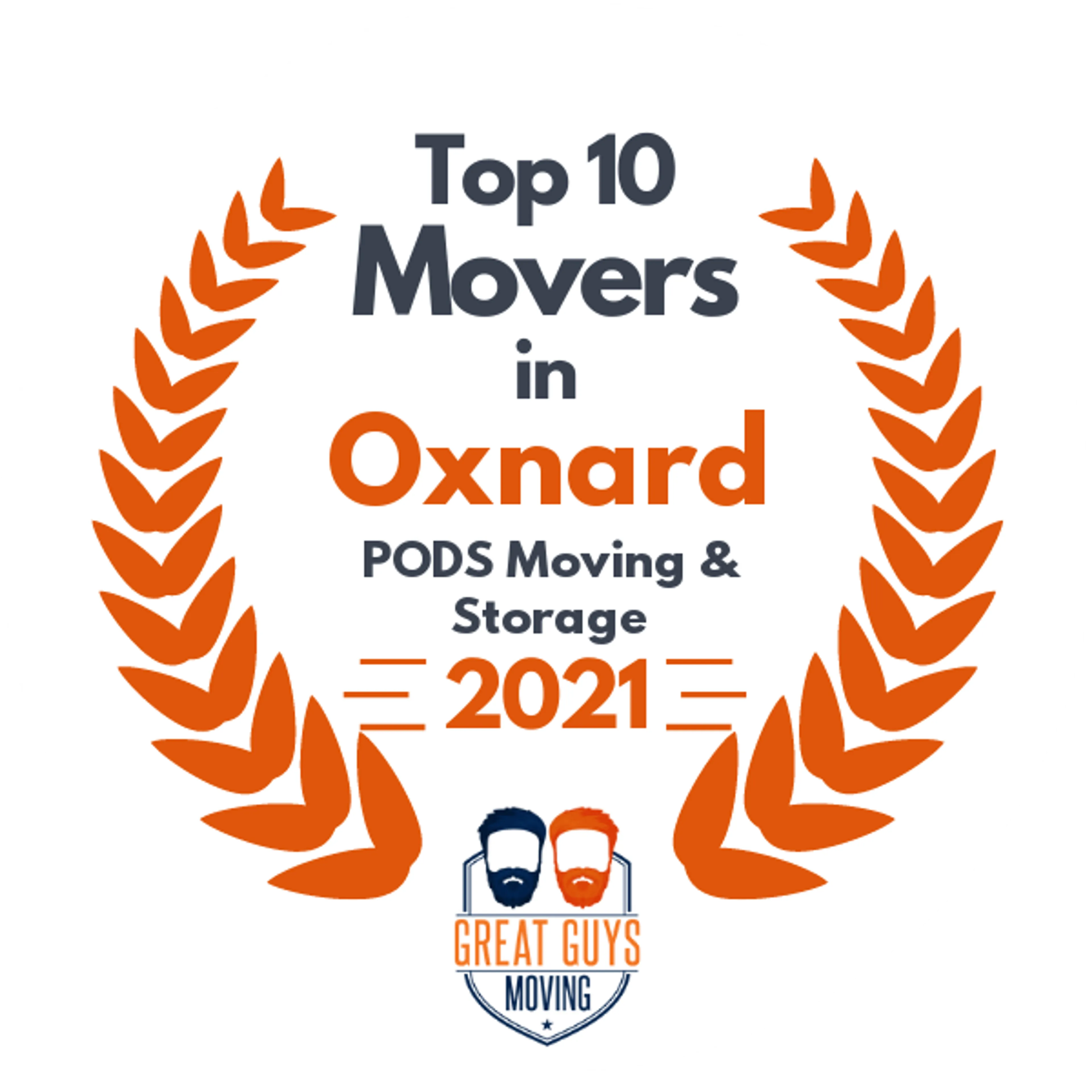 Top 10 Movers in Oxnard, CA 2021 award