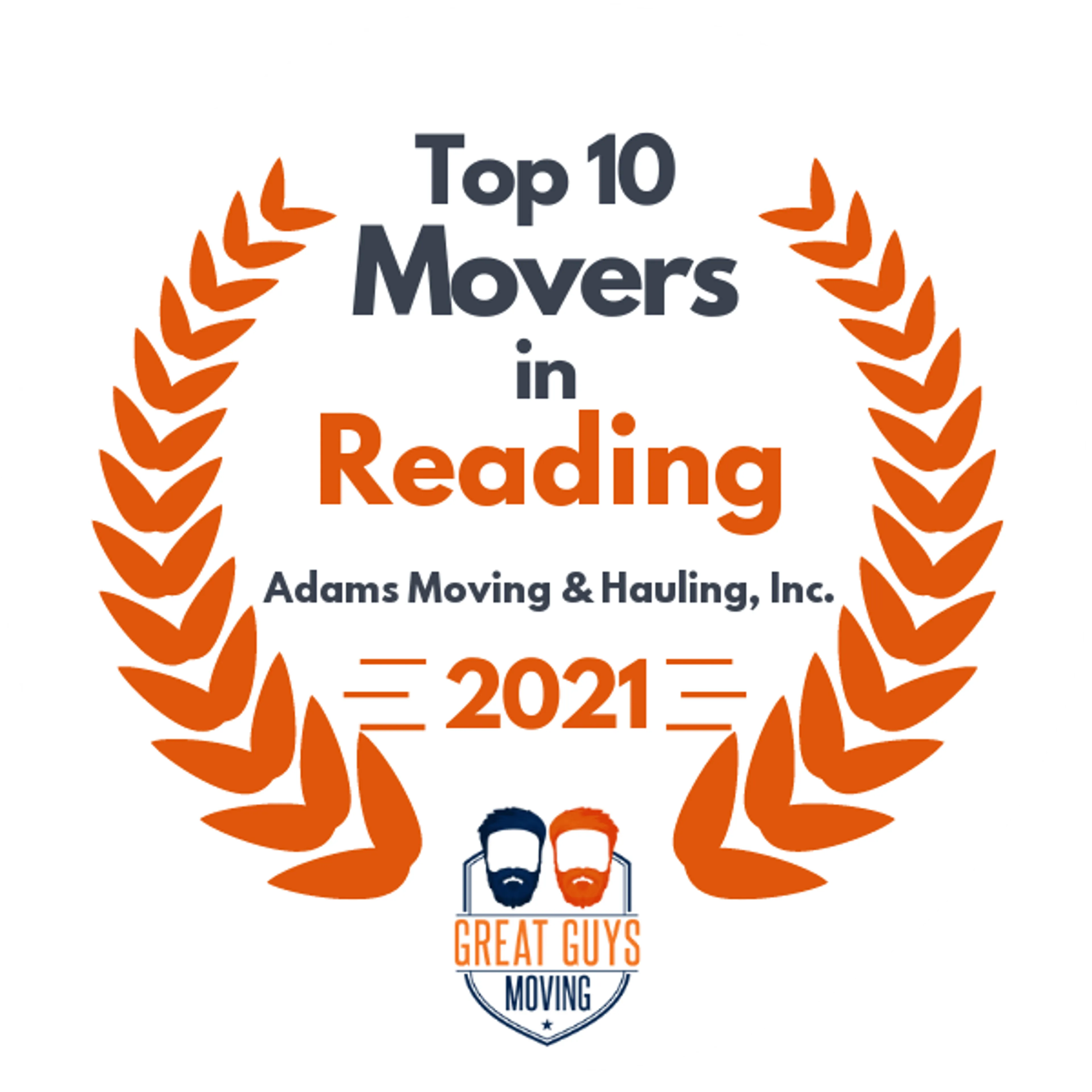 Top 10 Movers in Reading, PA 2021 award