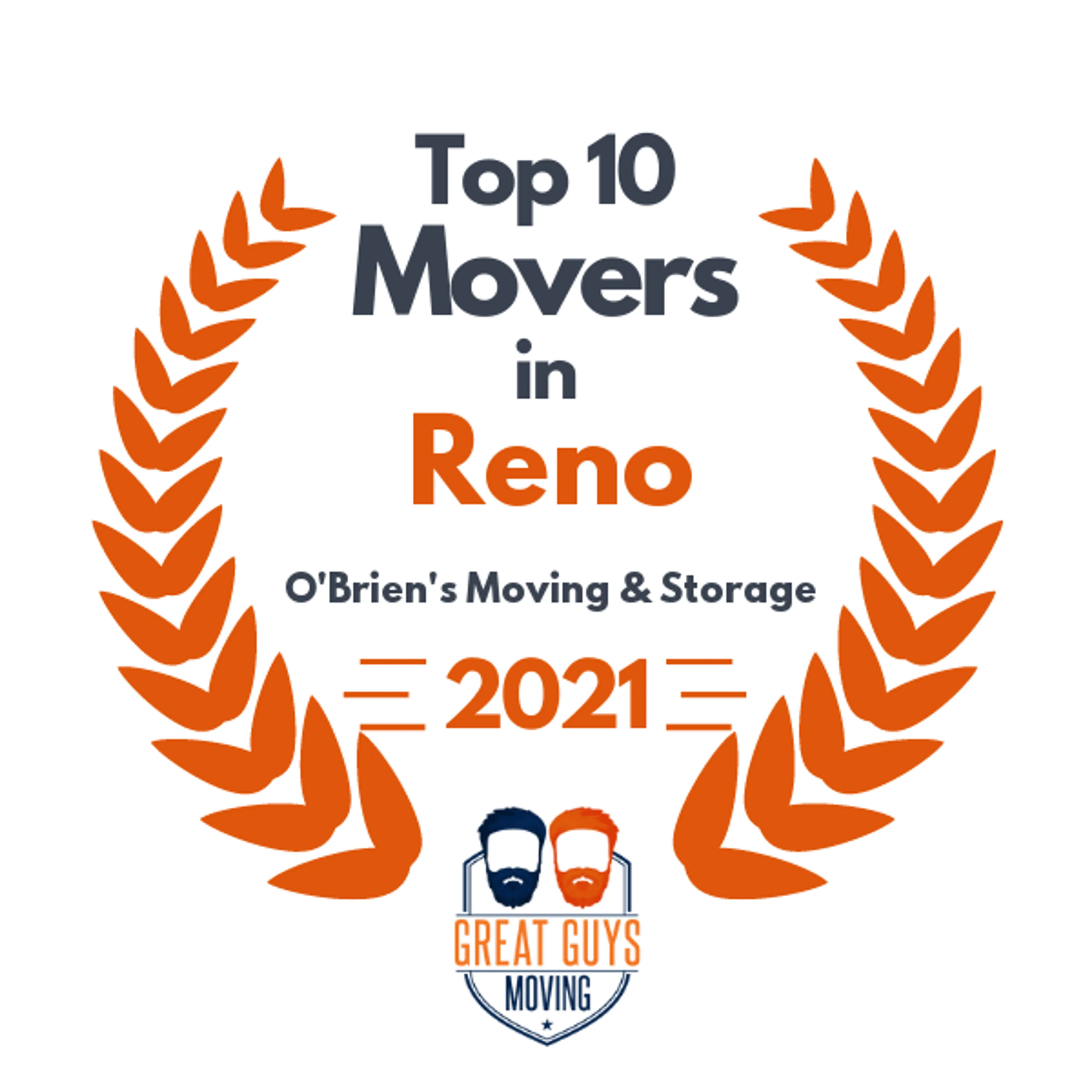 Top 10 Movers in Reno, NV 2021 award