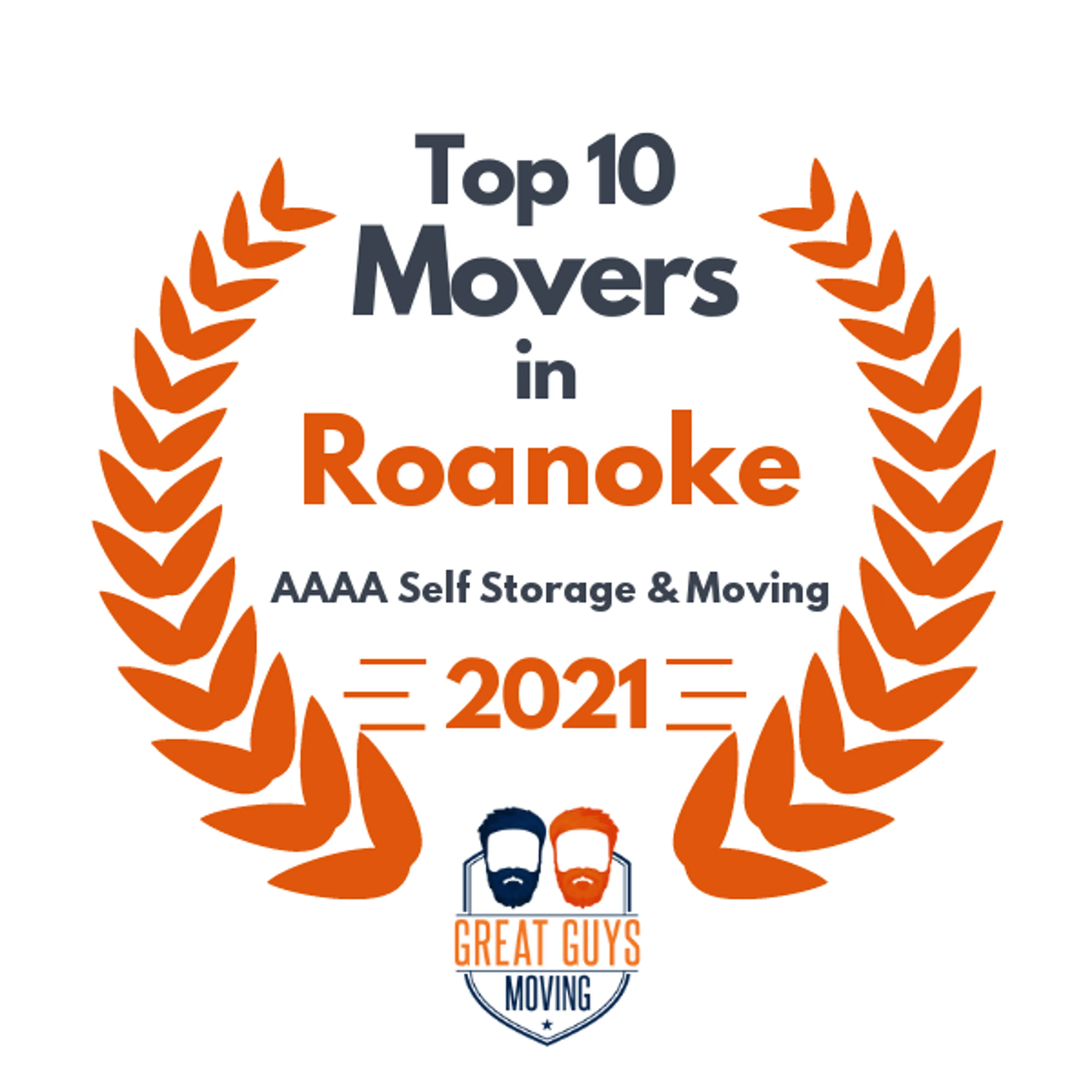 Top 10 Movers in Vinton, VA 2021 award