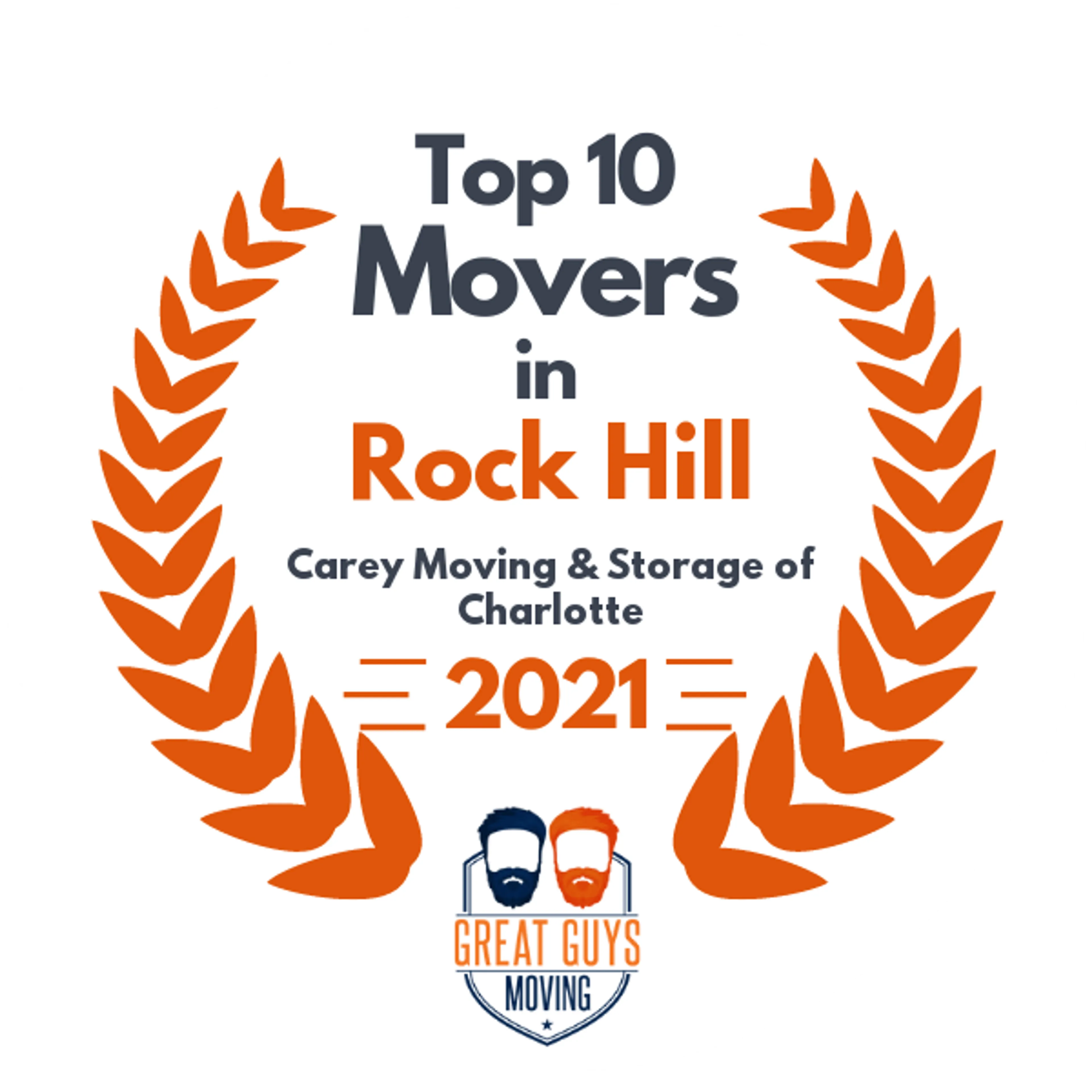 Top 10 Movers in Rock Hill, SC 2021 award