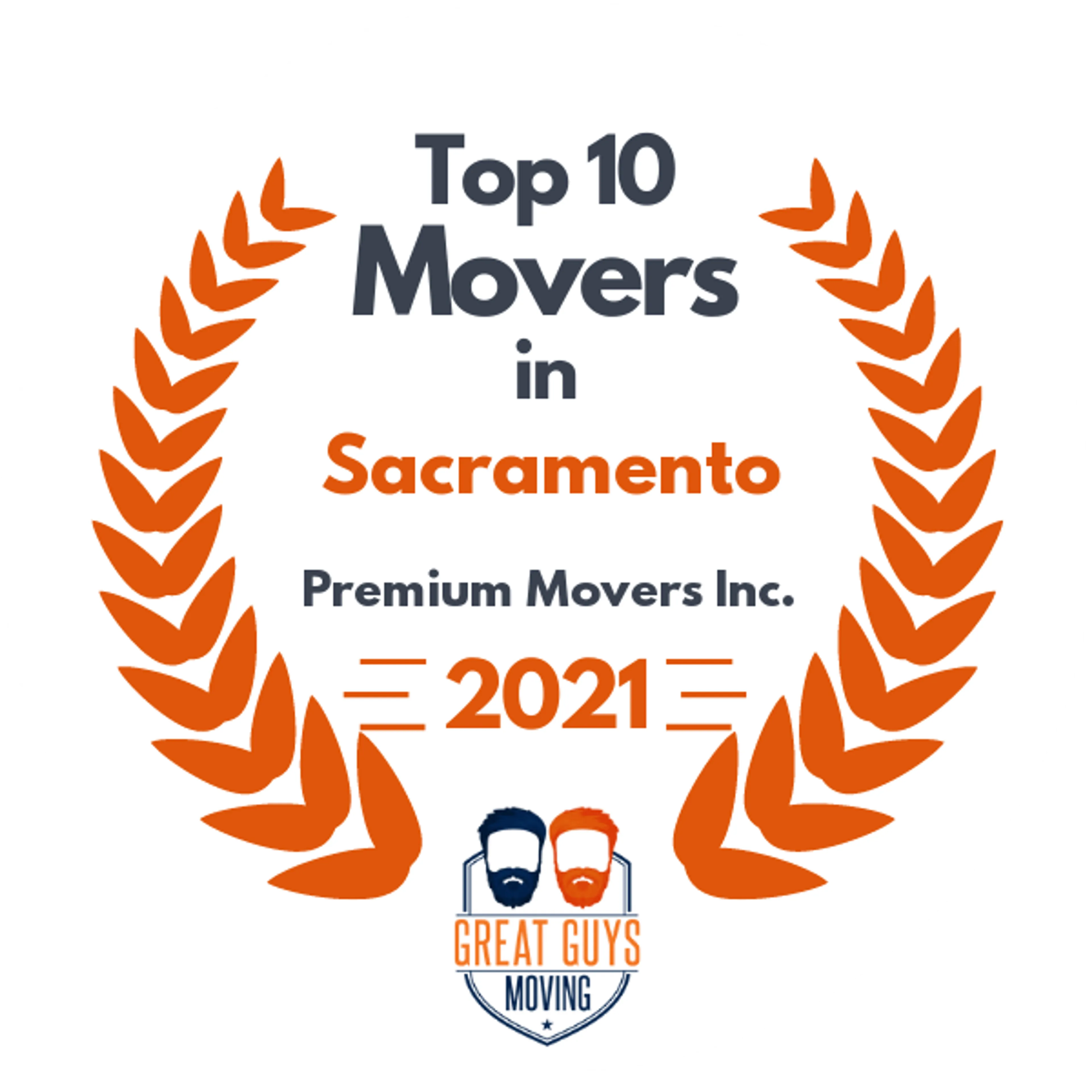 Top 10 Movers in Sacramento, CA 2021 award