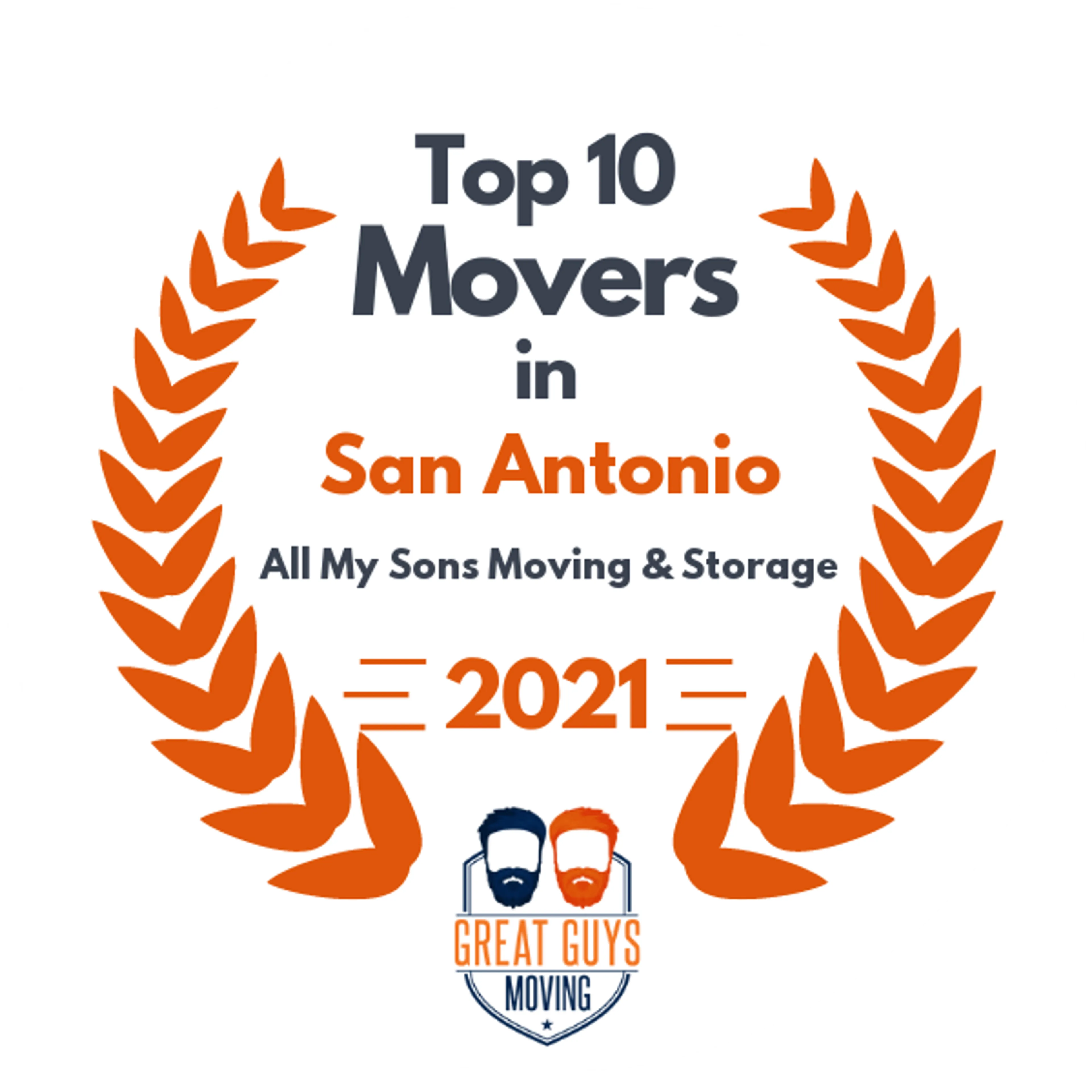 Top 10 Movers in San Antonio, TX 2021 award