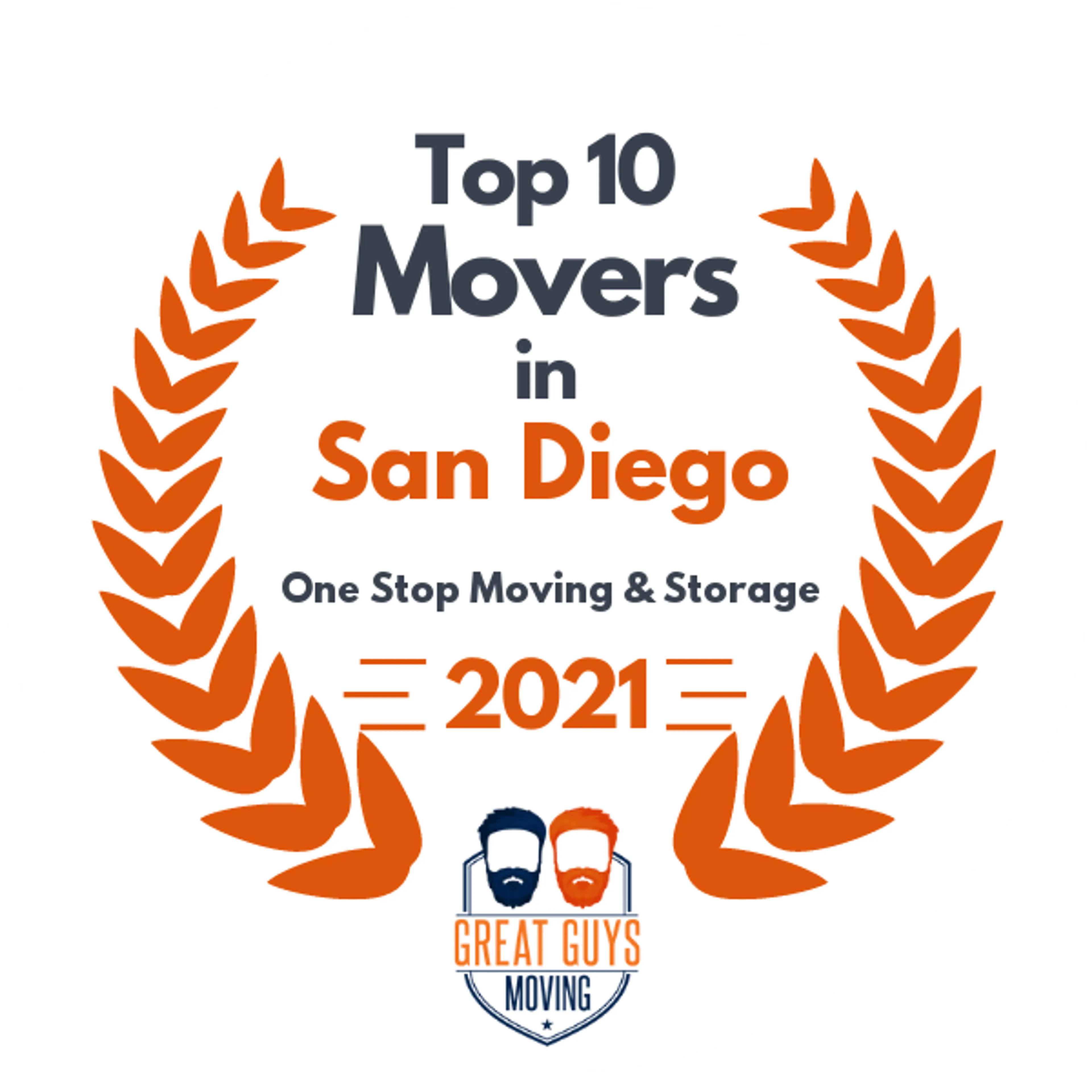 Top 10 Movers in San Diego, CA 2021 award