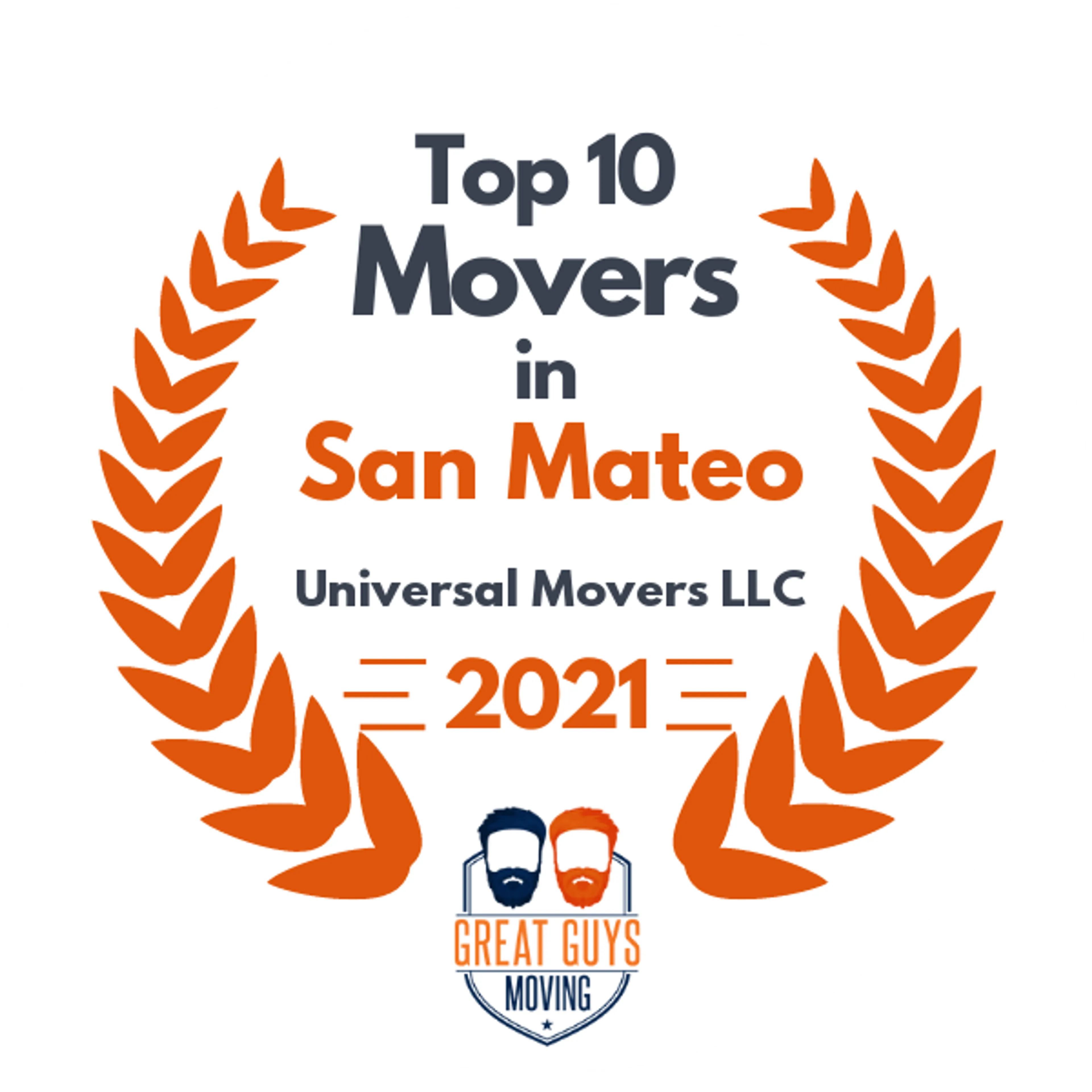 Top 10 Movers in San Mateo, CA 2021 award