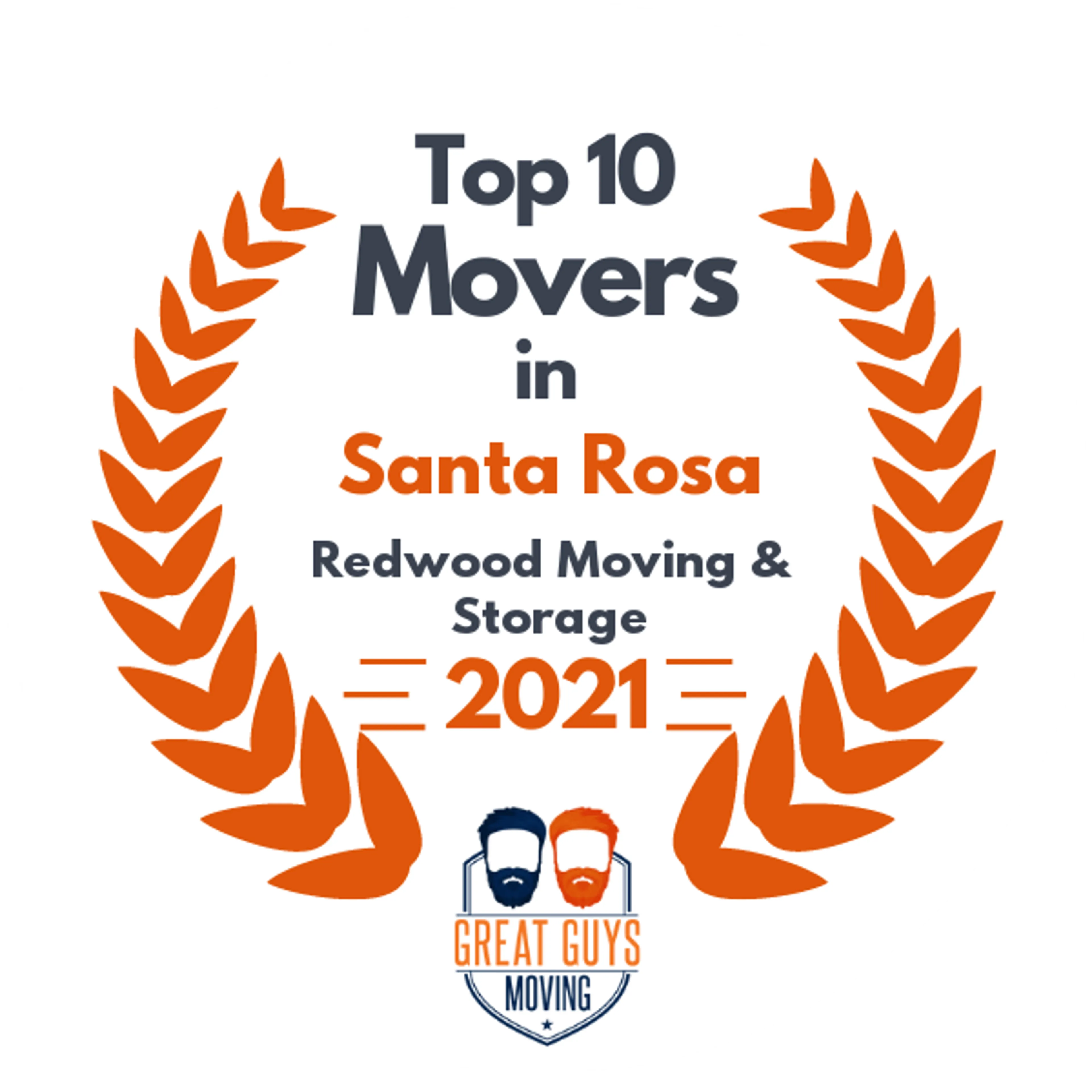 Top 10 Movers in Santa Rosa, CA 2021 award