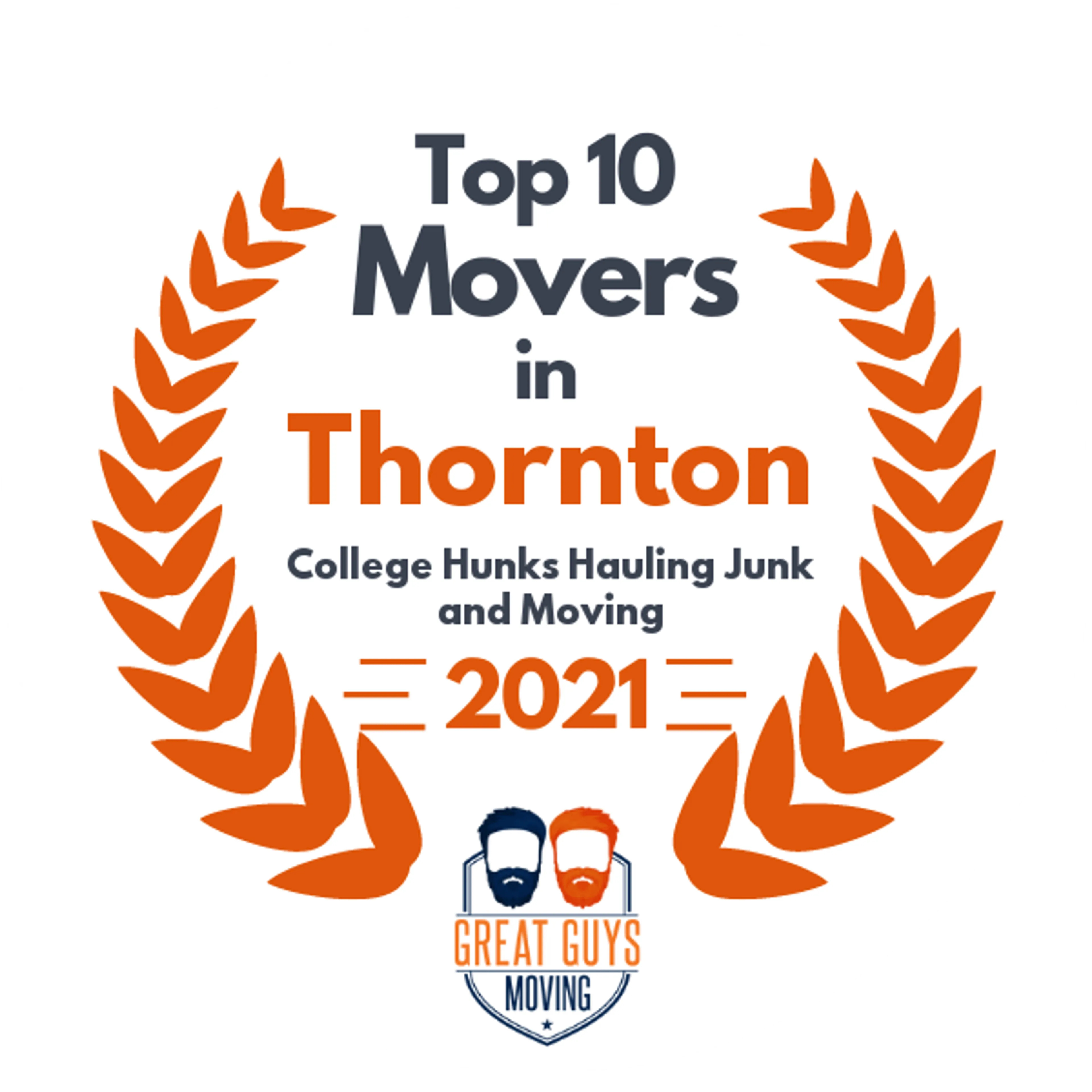 Top 10 Movers in Thornton, CO 2021 award