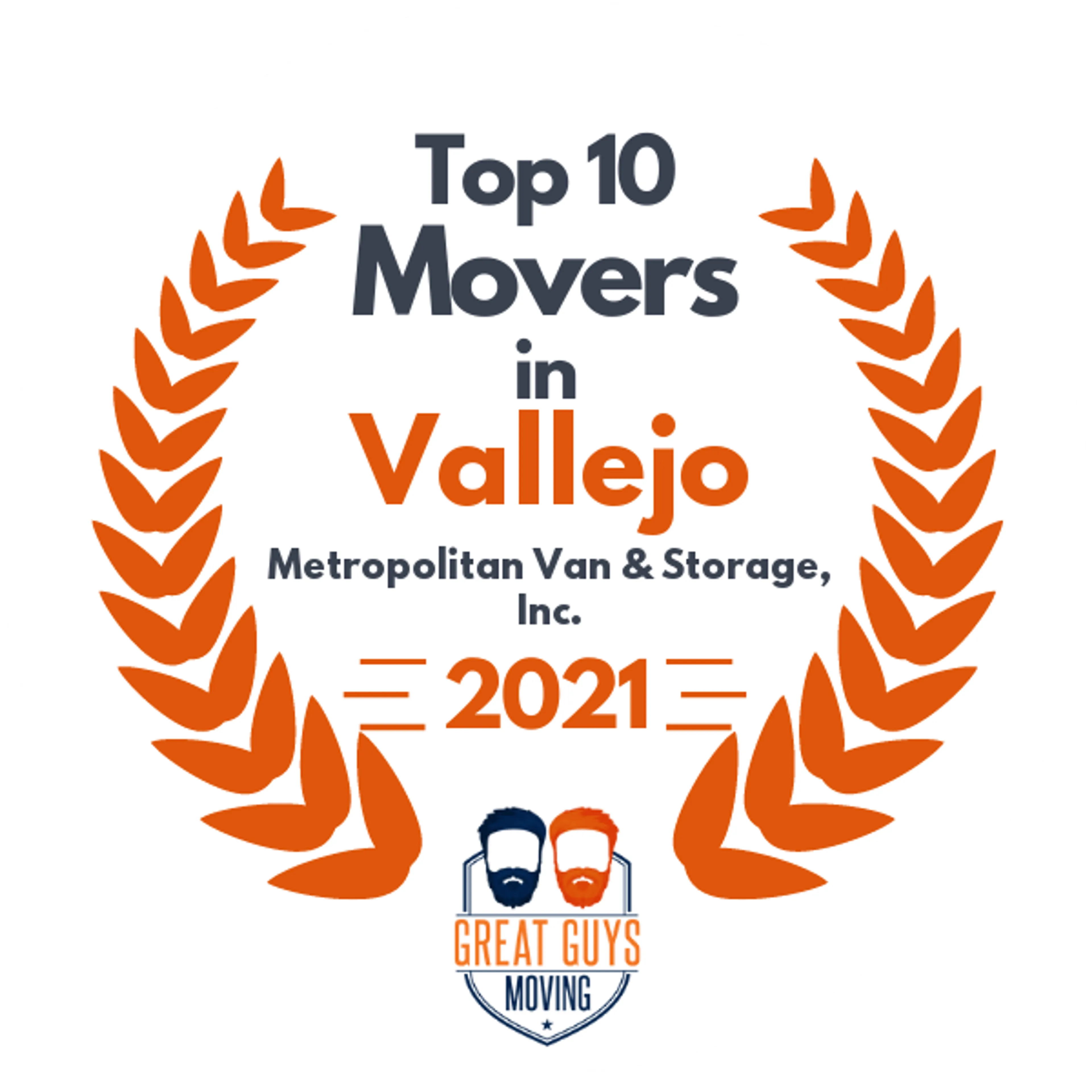 Top 10 Movers in Vallejo, CA 2021 award
