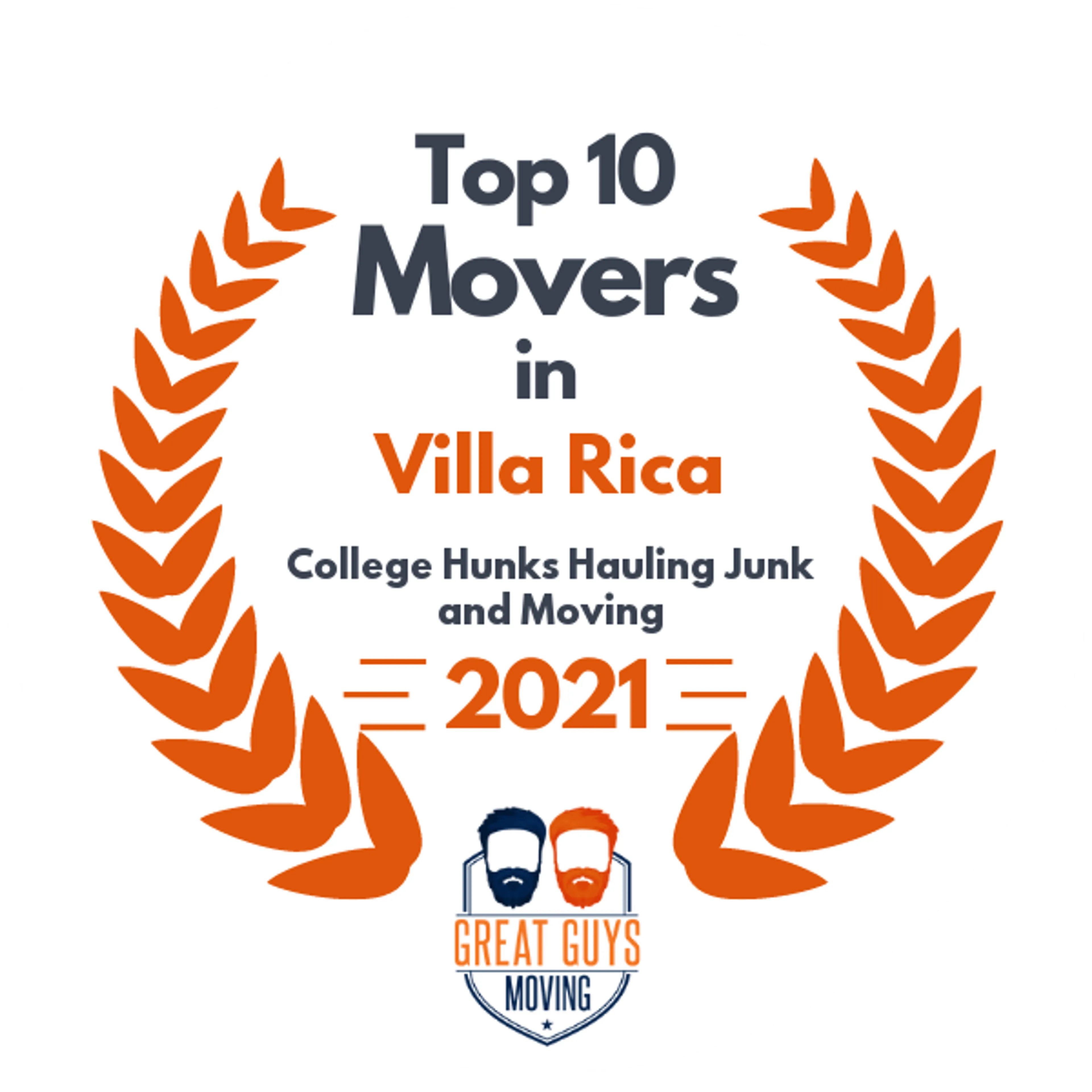 Top 10 Movers in Villa Rica, GA 2021 award