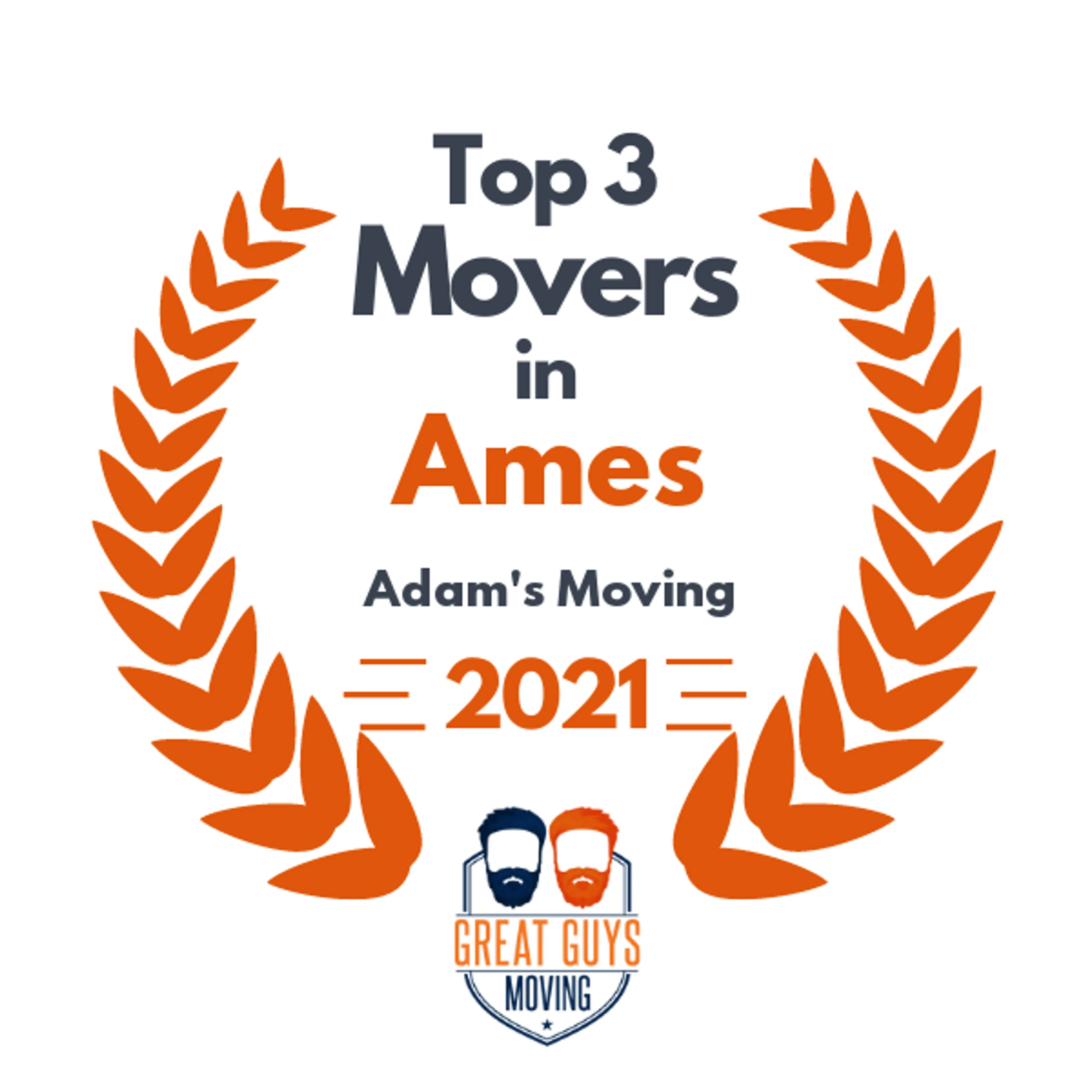 Top 3 Movers in West Des Moines, IA 2021 award