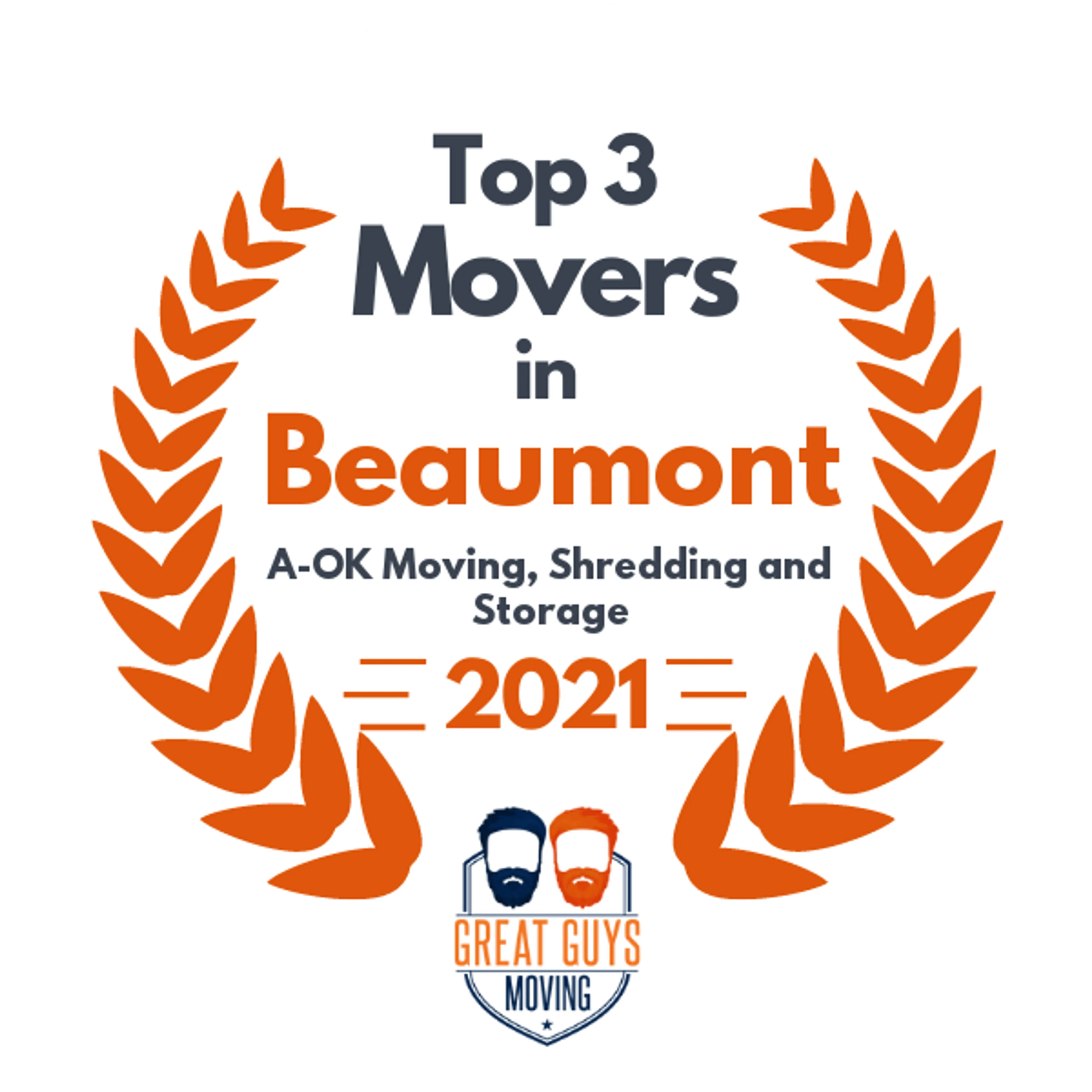 Top 3 Movers in Beaumont, TX 2021 award